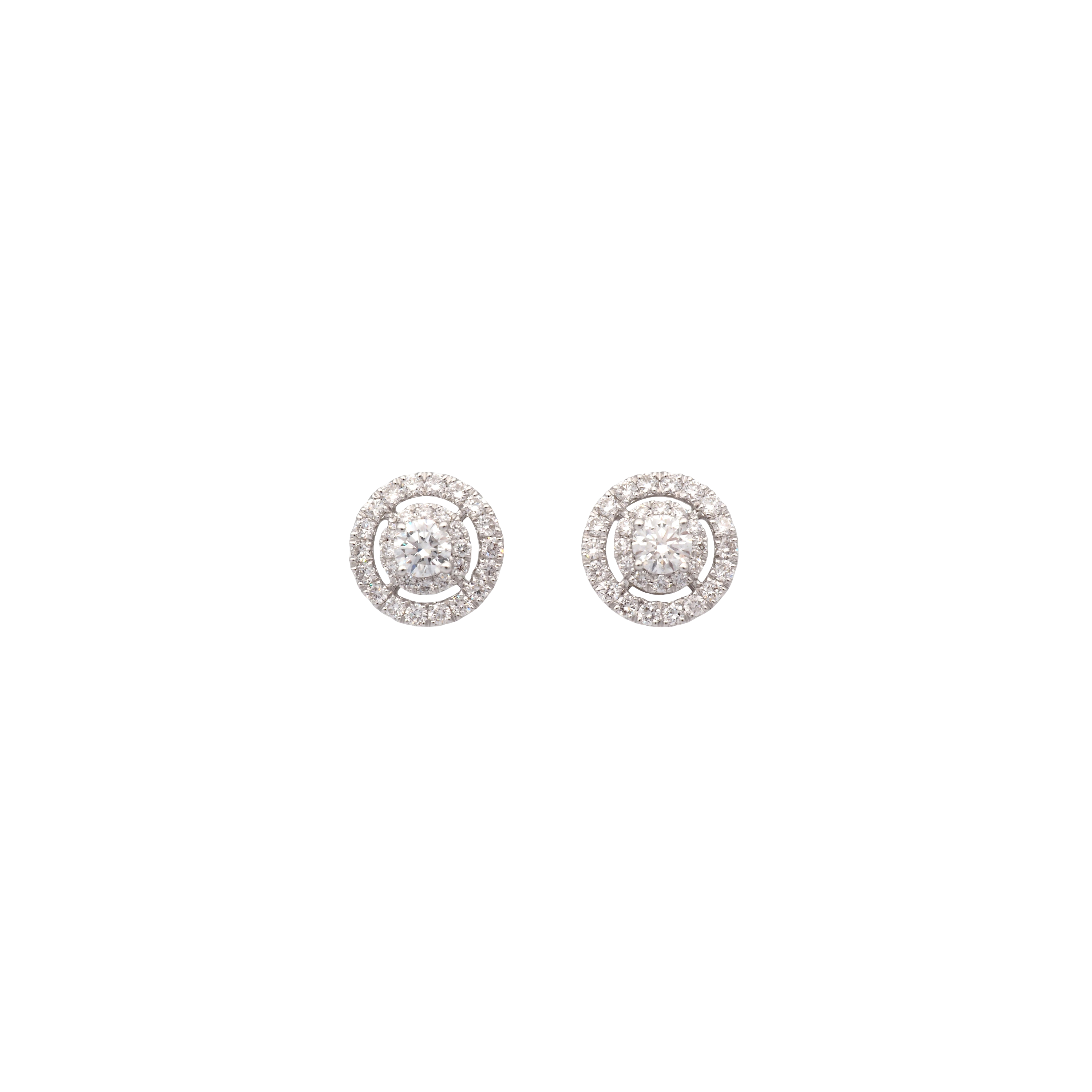 Elegant Round Halo Lab-Grown Diamond Earrings