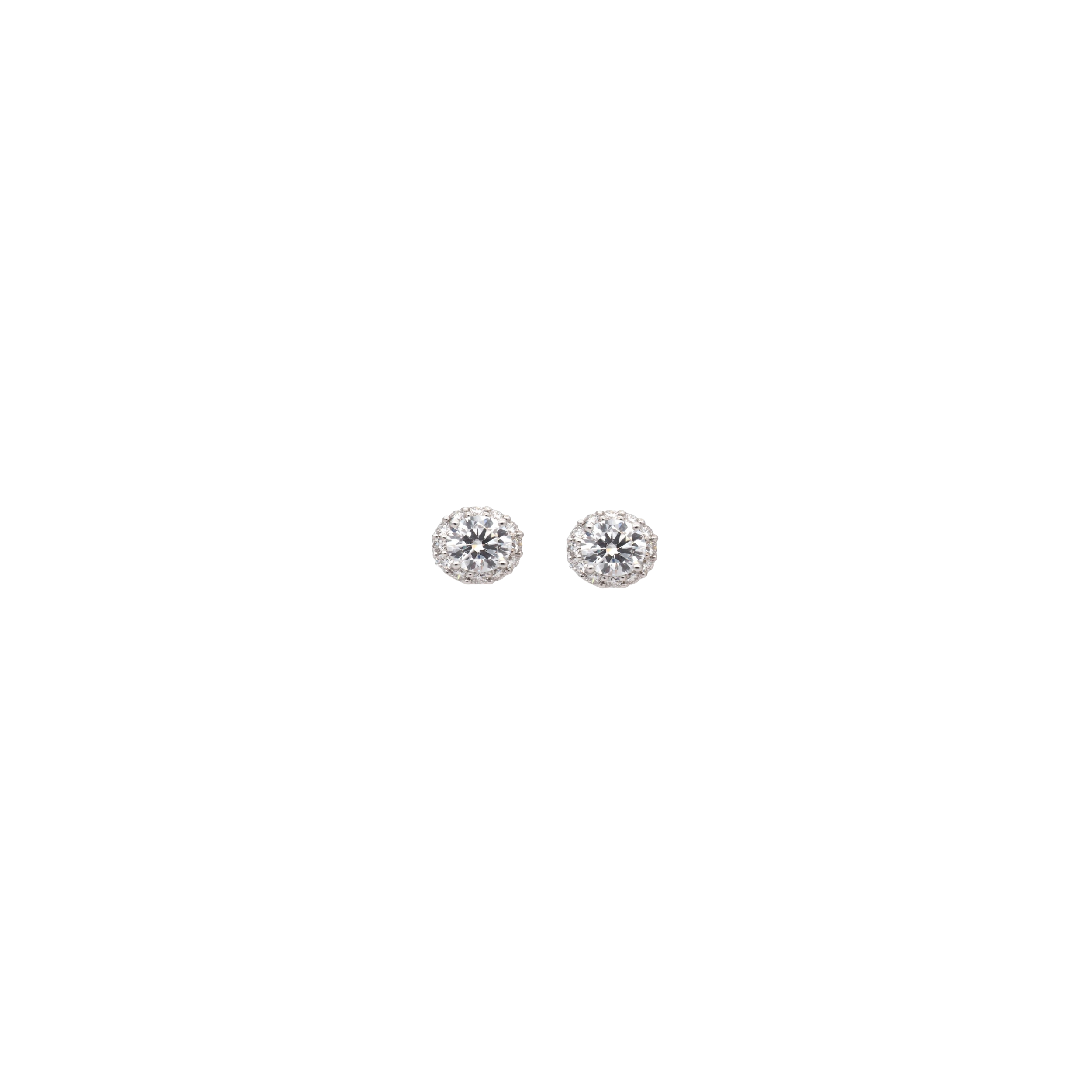 Round Halo Lab-Grown Diamond Stud Earrings
