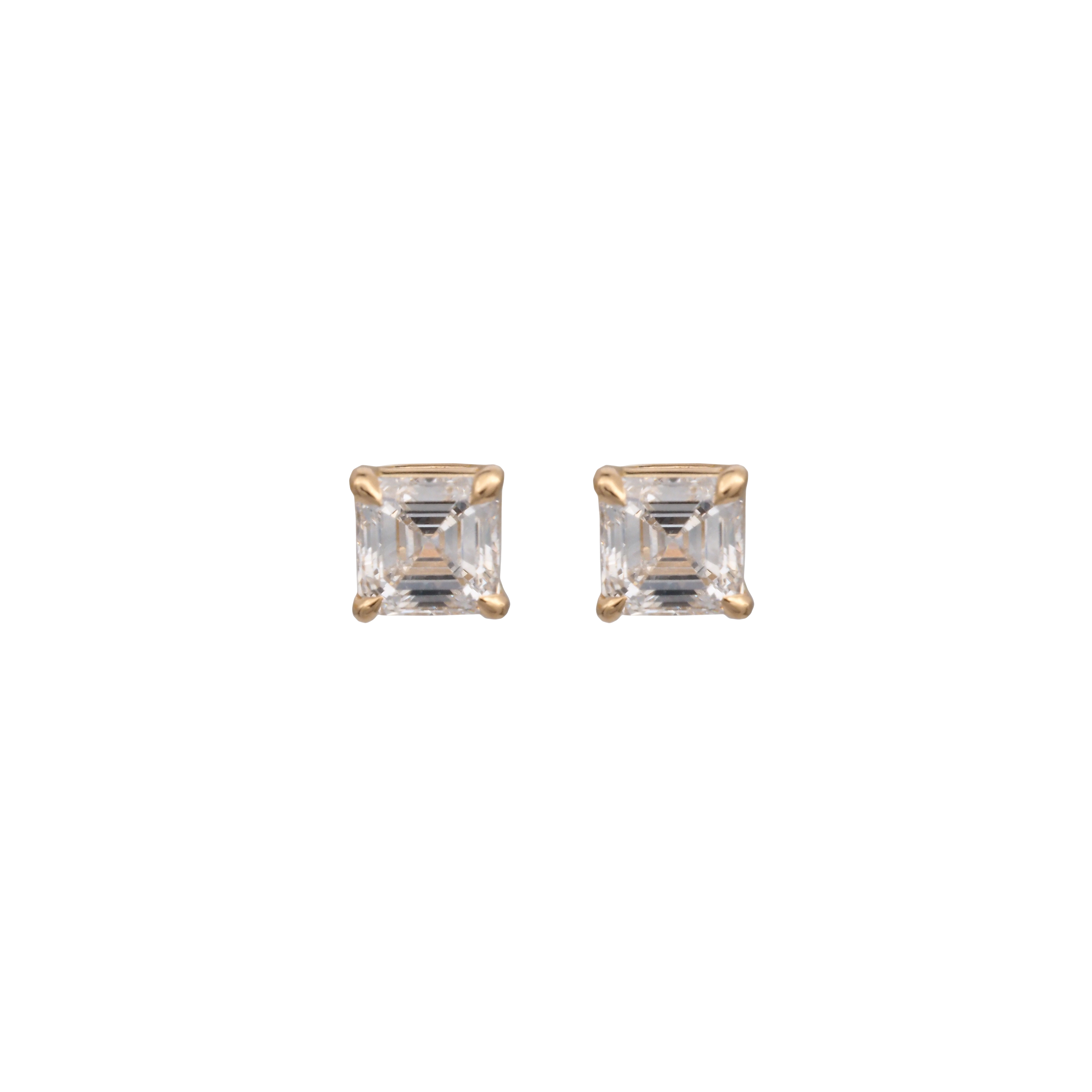 Asscher Cut Lab-Grown Diamond Stud Earrings