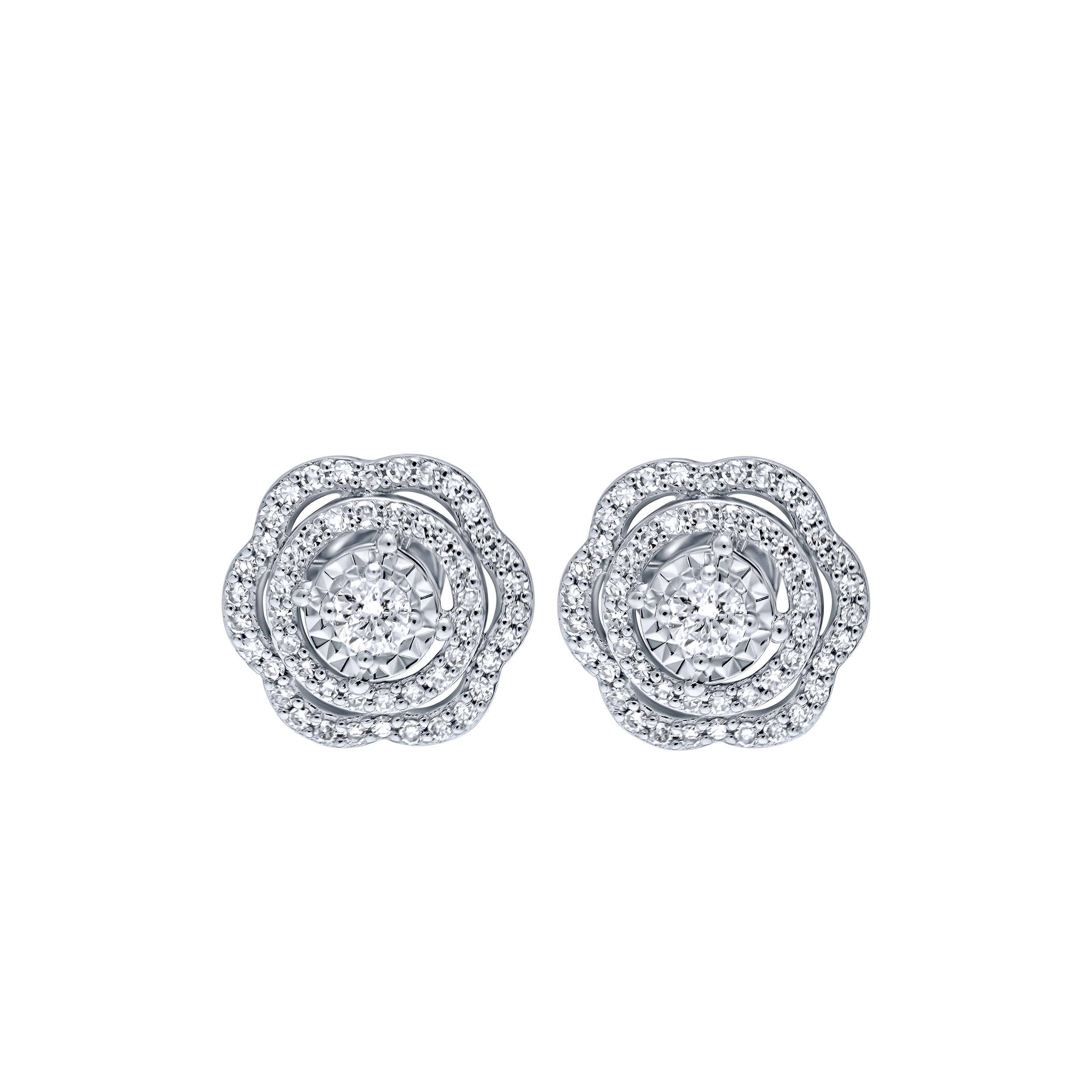 Sophisticated Charm 18K Diamond Earring "Illusion"