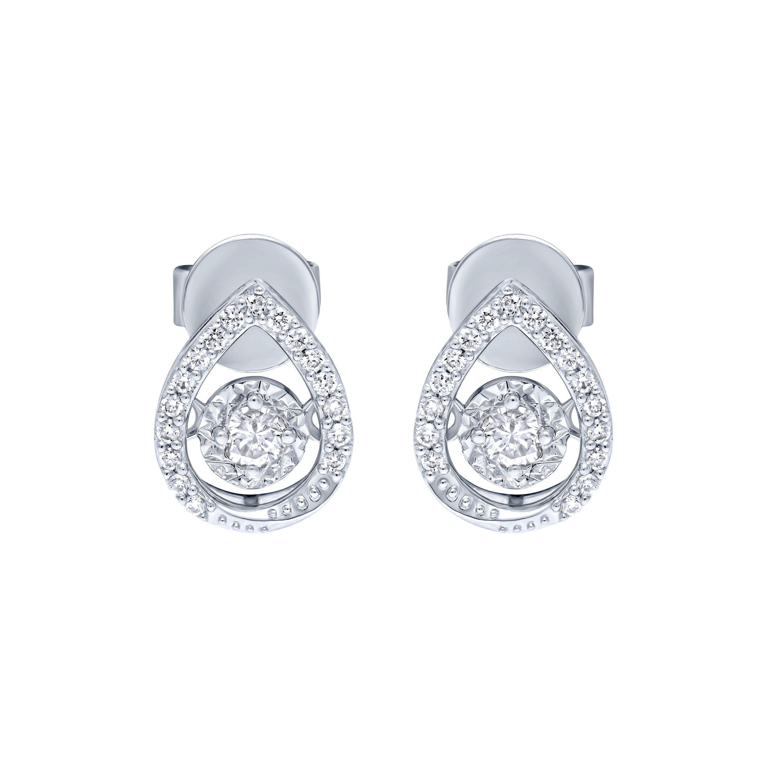 Refined Luxury 18K Diamond Illusion Earrings