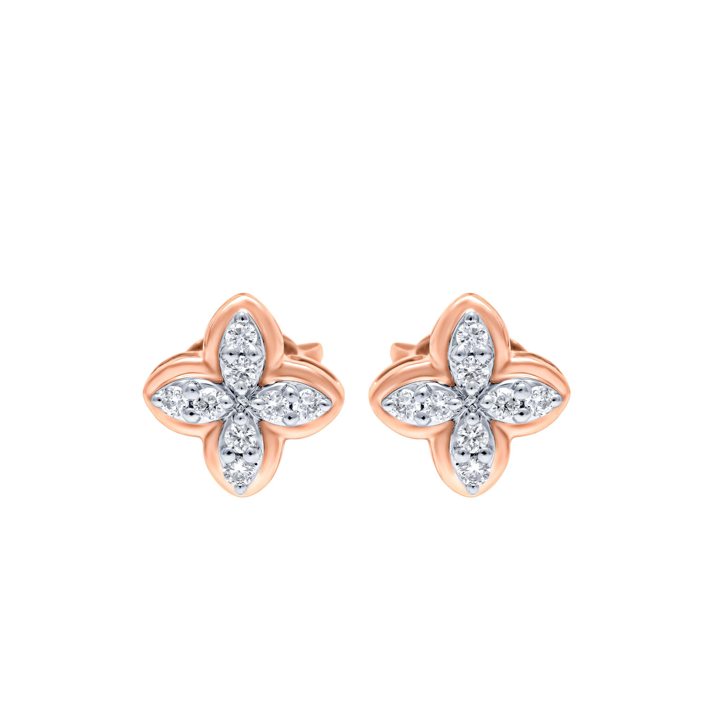 Luminous 18K Diamond Earrings in Rose Gold
