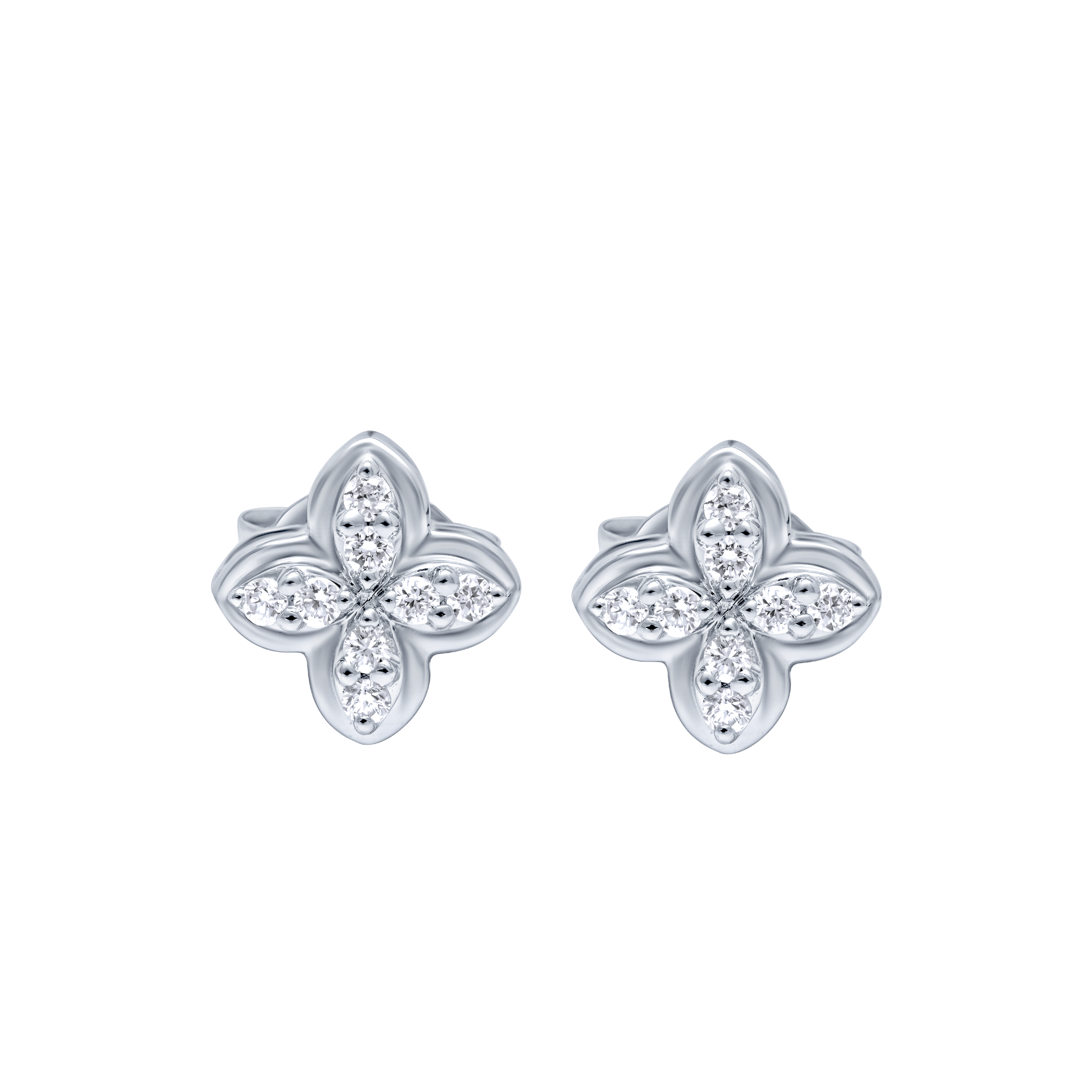 Shimmering 18K Diamond Earrings in White Gold