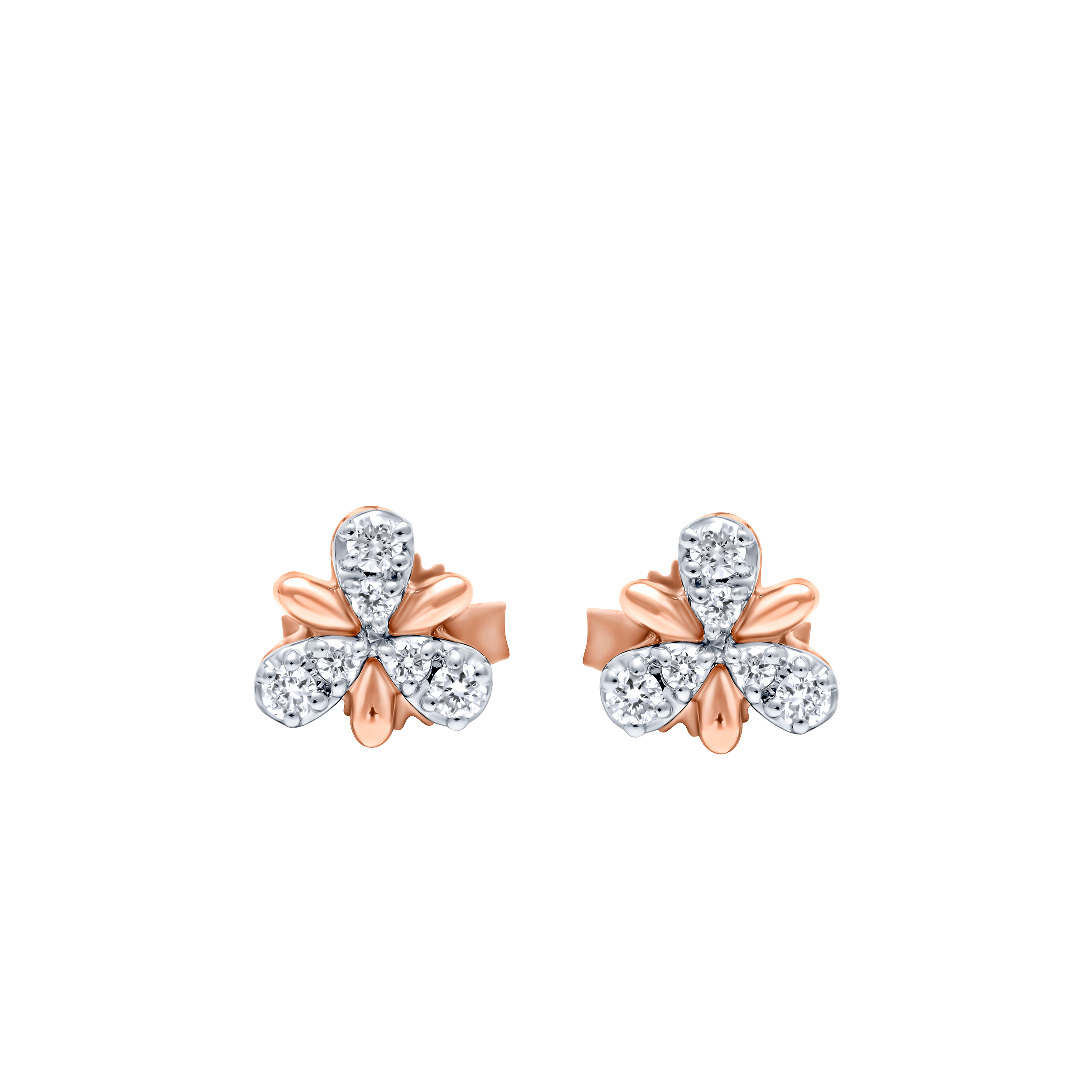Glistening 18K Diamond Earrings in Rose Gold