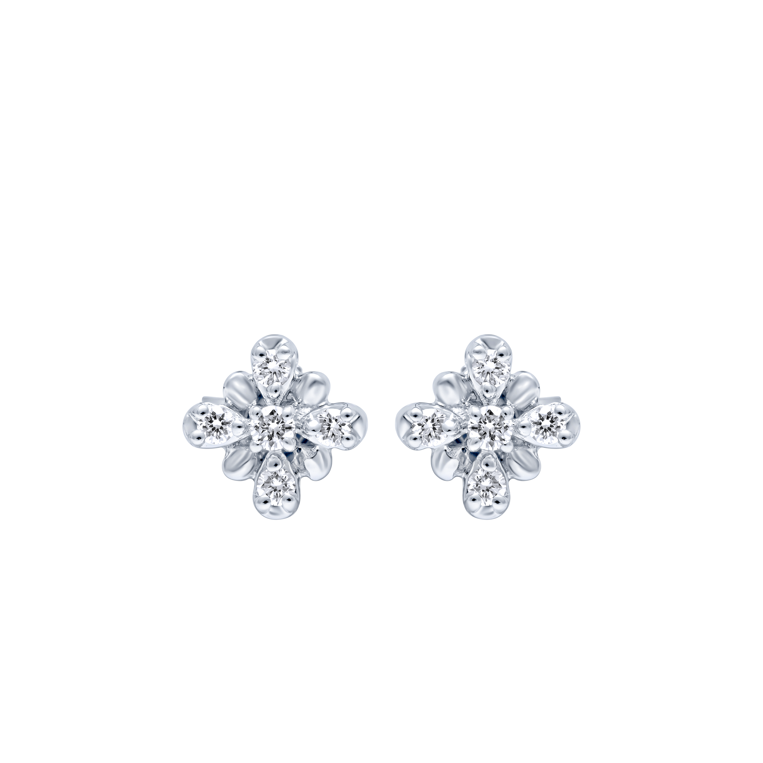 Radiant 18K Diamond Earrings in White Gold