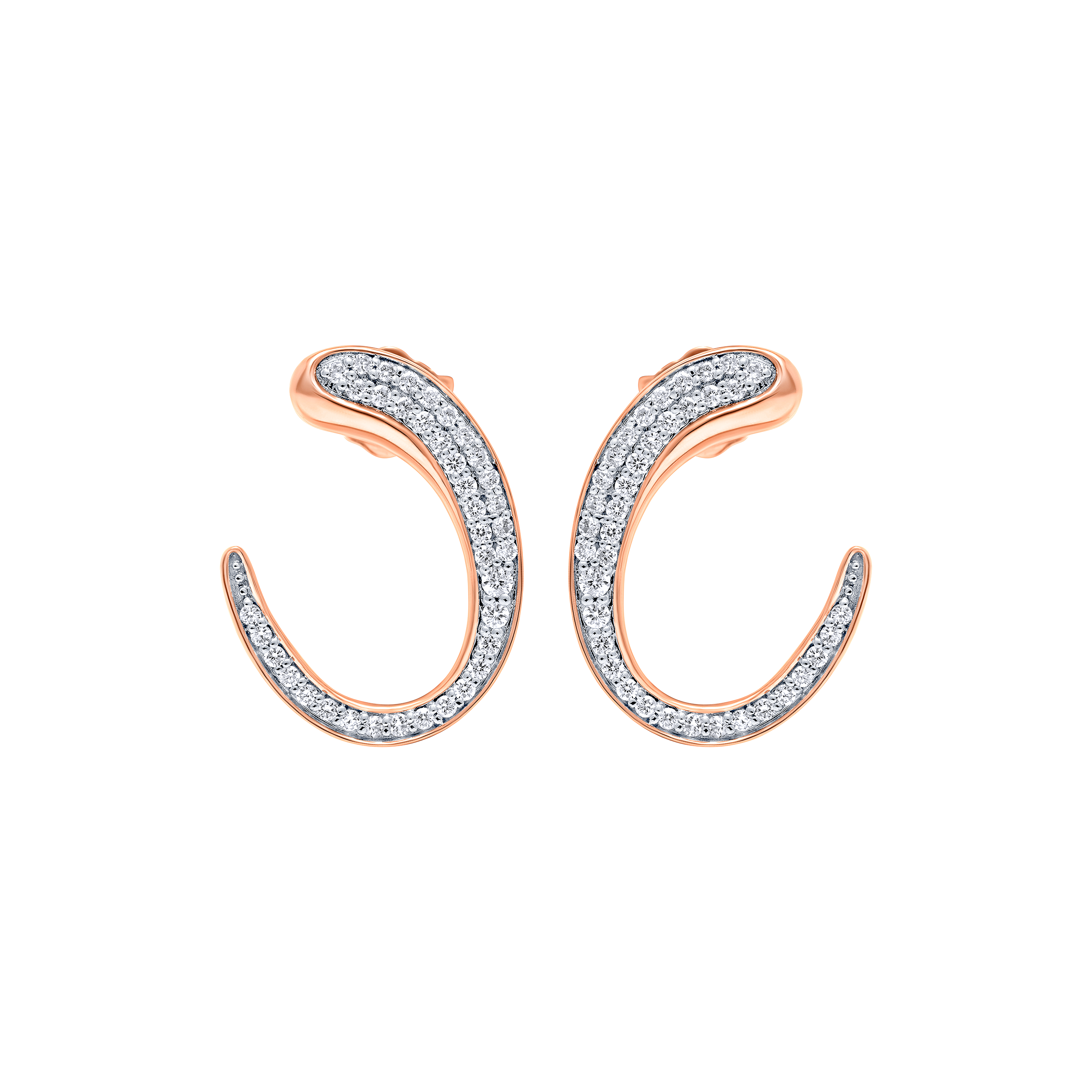Brilliant 18K Diamond Earrings in Rose Gold
