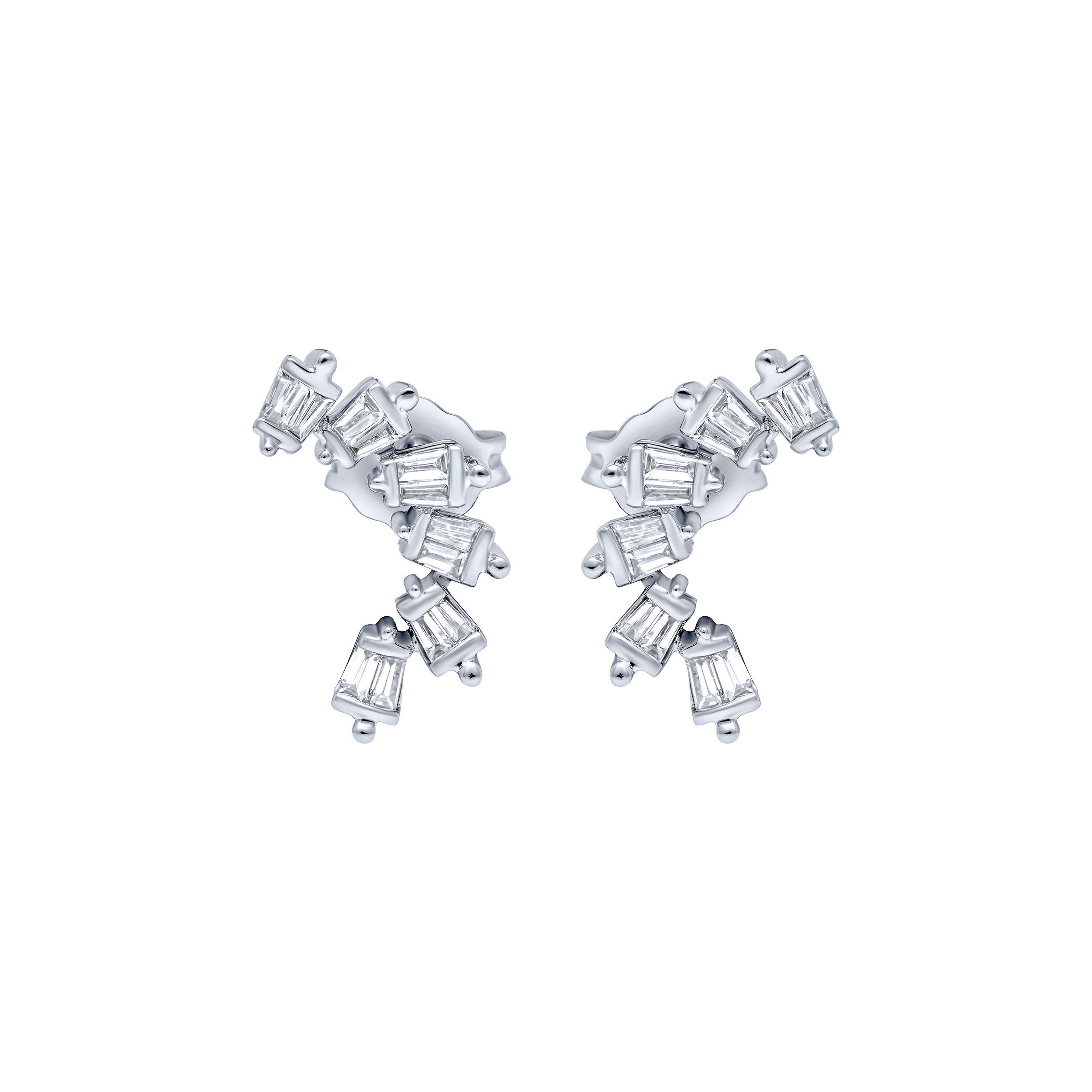 Radiant 18K Diamond Earrings in White Gold