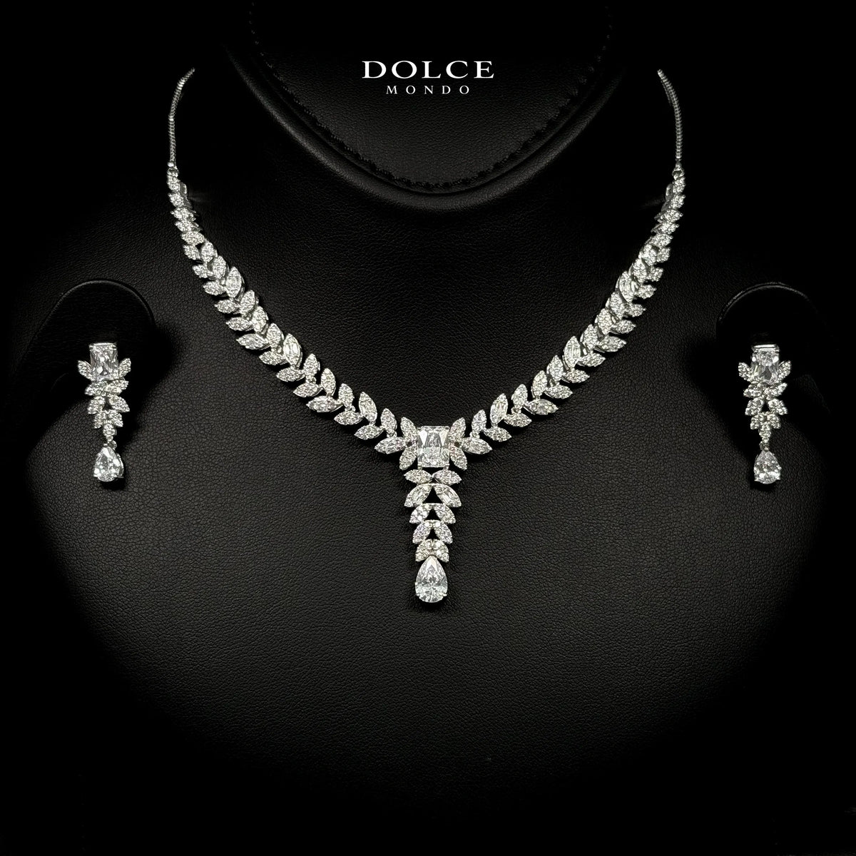 Clara Royale White Luxury Bridal Full Set Combo with Two bangle & Ring Sets in High Quality Class Zircon Stone Rhodium Plated