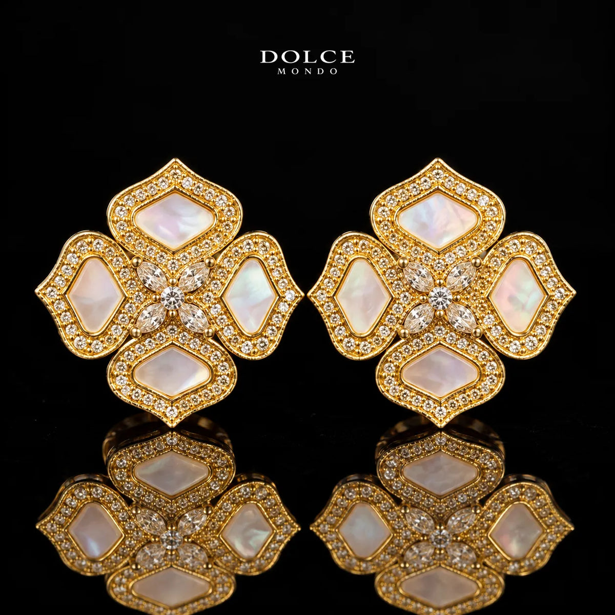 Bella Clove Golden Luxury Necklace & Earring Set with Matching Bangle in High Quality Class Zircon Stone Gold Plated