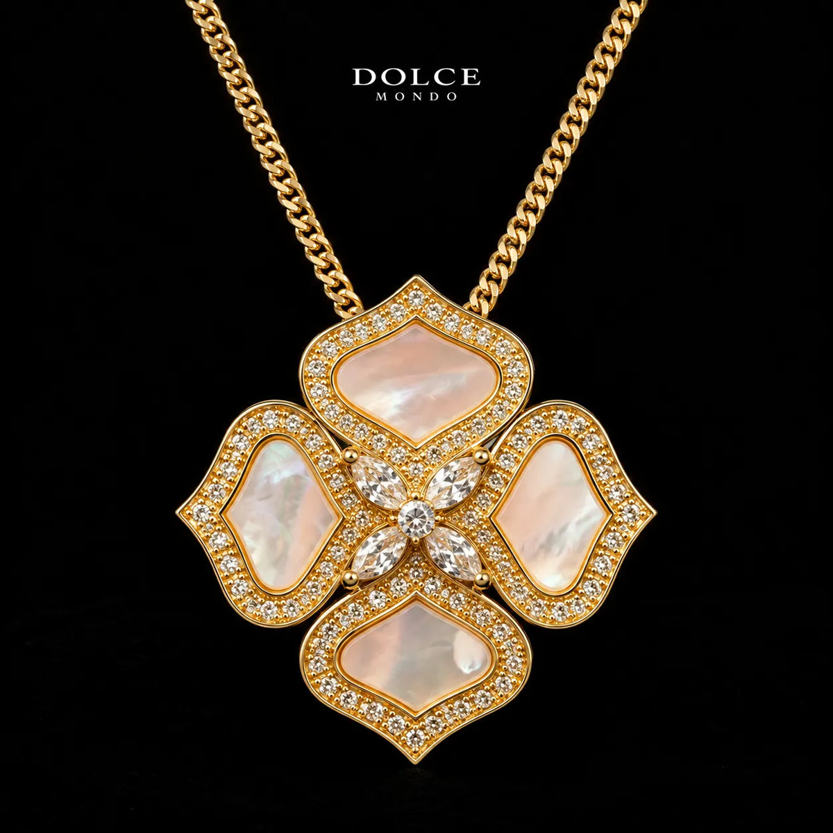 Bella Clove Golden Luxury Necklace & Earring Set with Matching Bangle in High Quality Class Zircon Stone Gold Plated