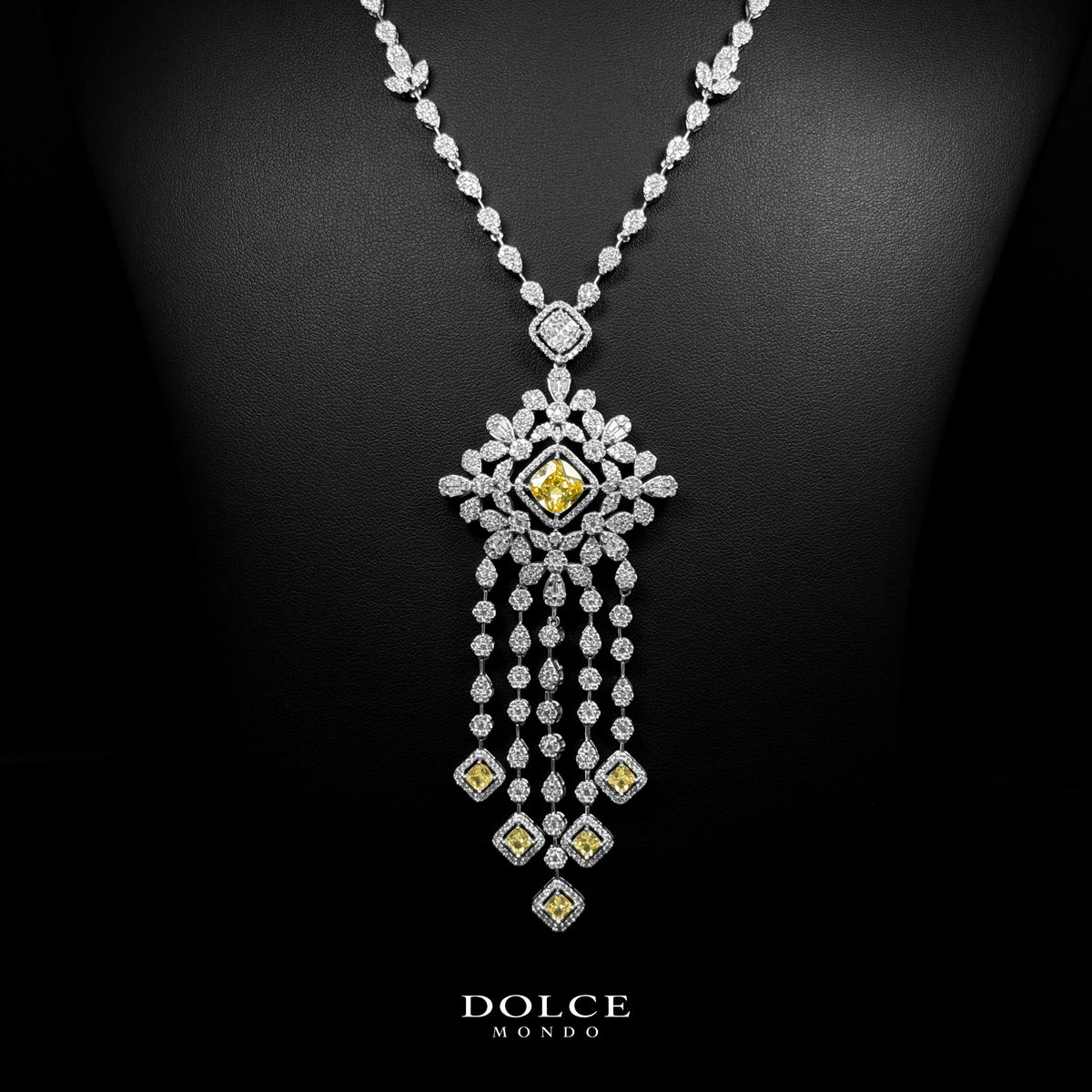 Isabel White Yellow Luxury Combo Set in High Quality Class Zircon Stone Rhodium Plated