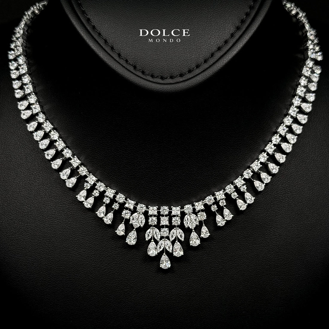 Laura White Luxury Bridal Full Set in High Quality Class Zircon Simulated Diamond Stones Rhodium Plated