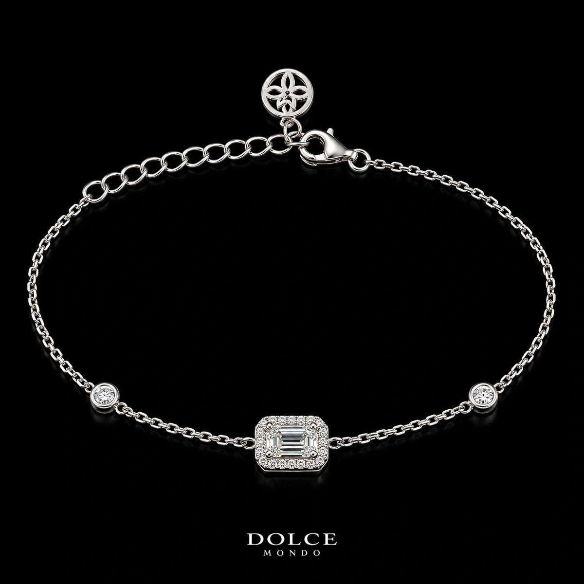 Mariam Emerald Cut GRA Certified Moissanite 2 Piece Set in 925 Sterling Silver Premium Rhodium Plated – 1.50 Carat