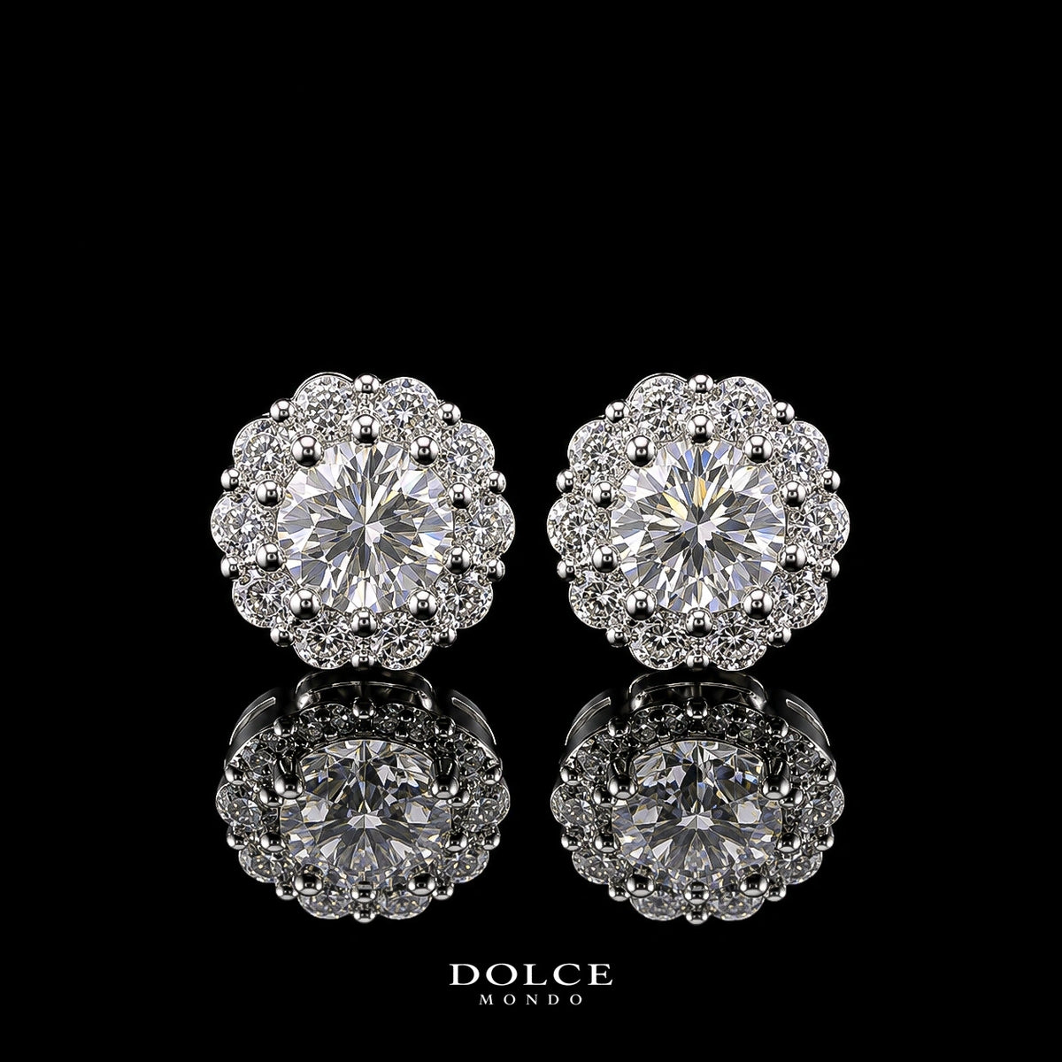 Amira Round Cut GRA Certified Moissanite 2 Piece Set in 925 Sterling Silver Premium Rhodium Plated – 1.00 Carat