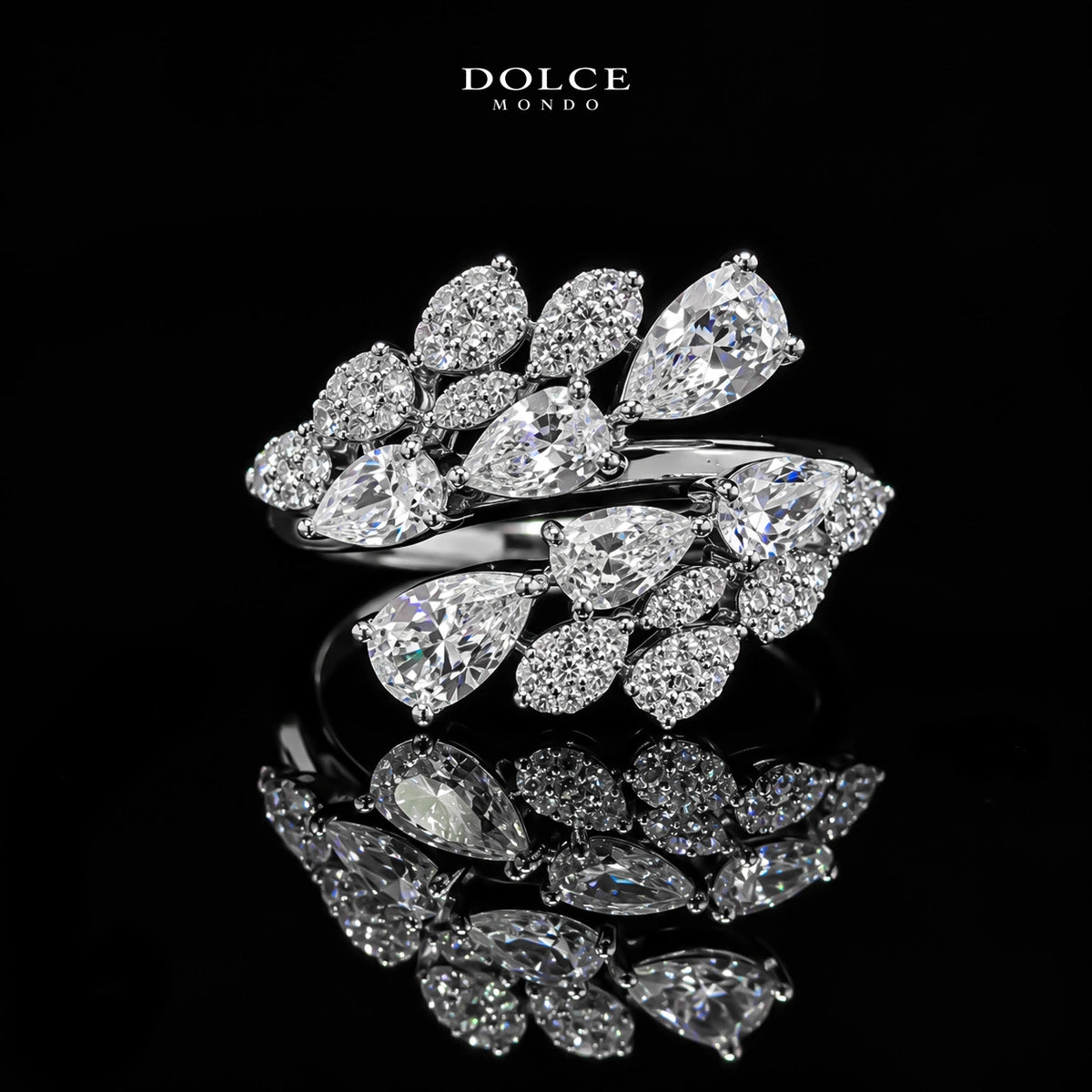 Diana White Luxury Bridal Full Set in High Quality Class Zircon Simulated Diamond Stones Rhodium Plated