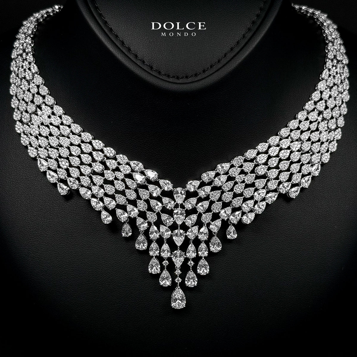 Diana White Luxury Bridal Full Set in High Quality Class Zircon Simulated Diamond Stones Rhodium Plated