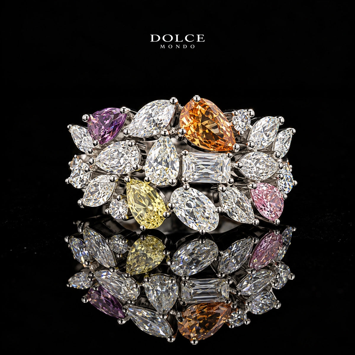 Clara Multicolor Luxury Bridal Full Set Featuring Hight Quality Class Zircon Stones with Premium Rhodium-plated Finish