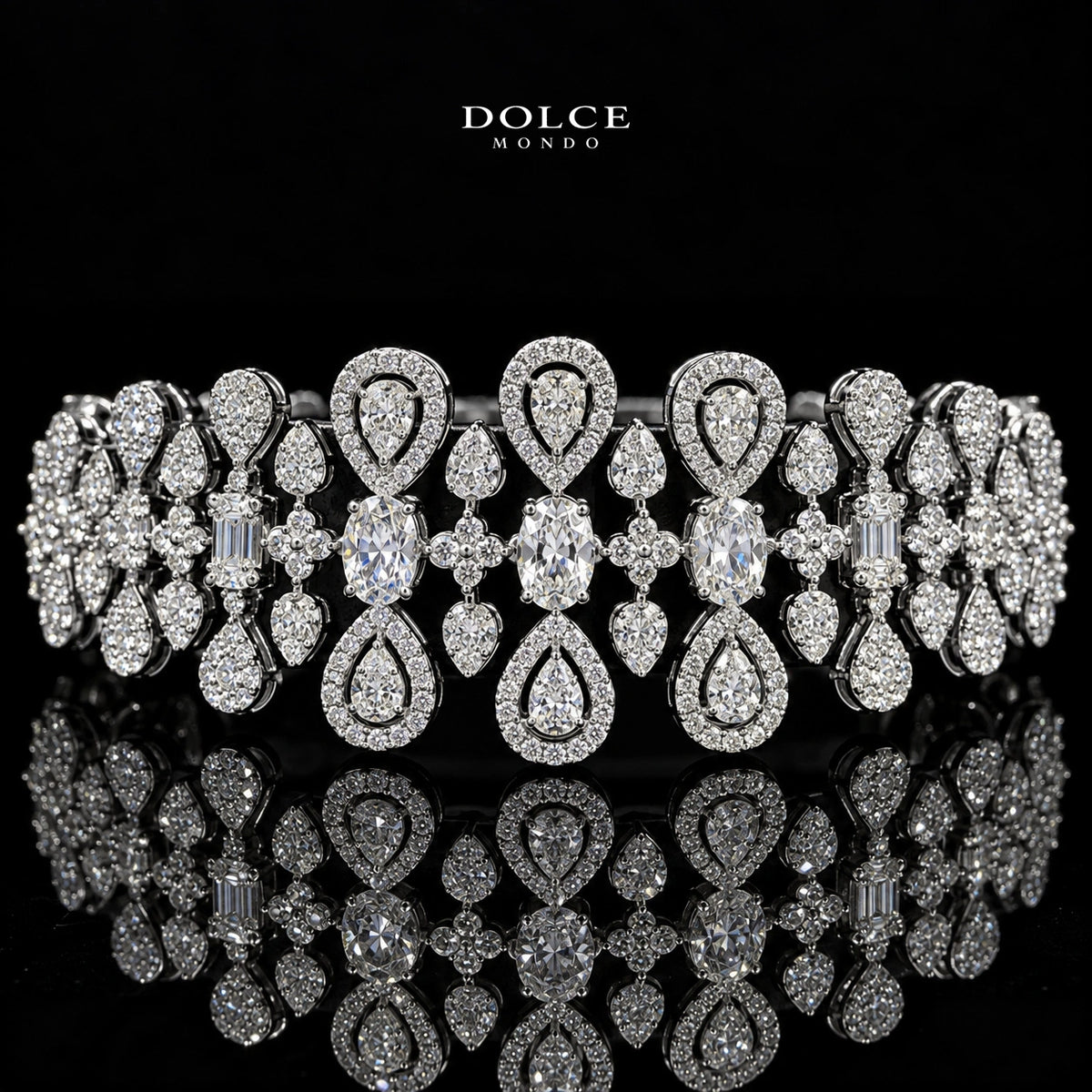 Nataliya White Luxury Bridal Full Set Featuring High-Quality Zircon Stones with a Premium Rhodium-Plated Finish