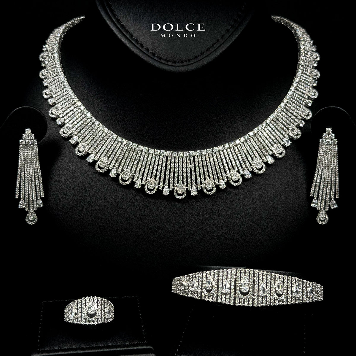 Victoria White Luxury Bridal Full Set Featuring Hight Quality Class Zircon Stones with Premium Rhodium-plated Finish