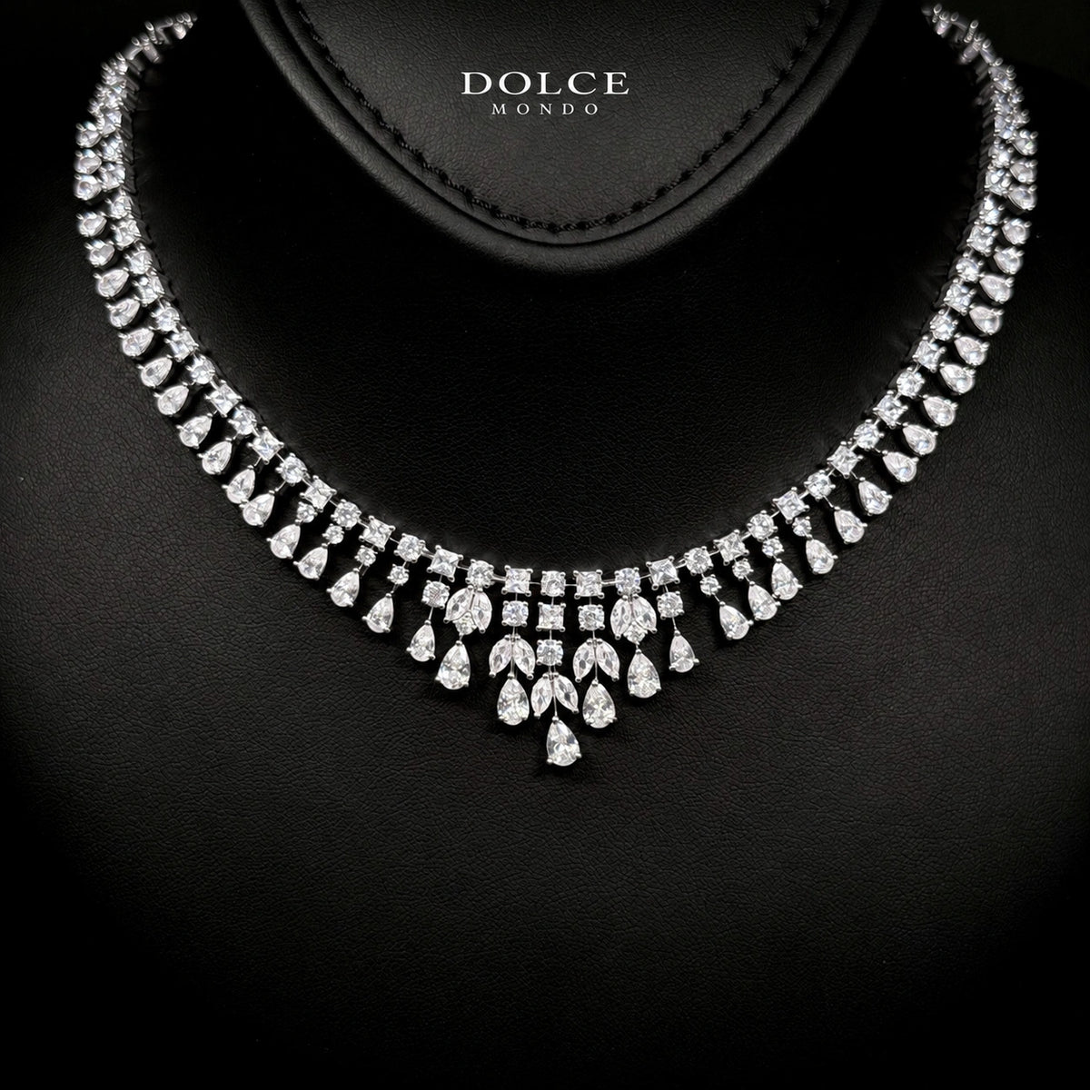 Nina White Luxury Bridal Full Set Featuring Hight Quality Class Zircon Stones with Premium Rhodium Plated Finish