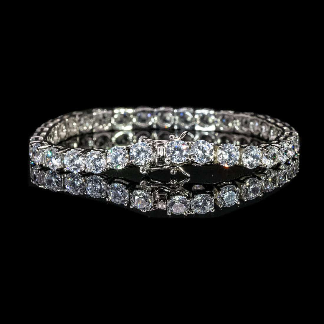 Dolce Mondo Tennis Bracelet 5mm Simulated Diamond Stone in Pure 925 Sterling Silver