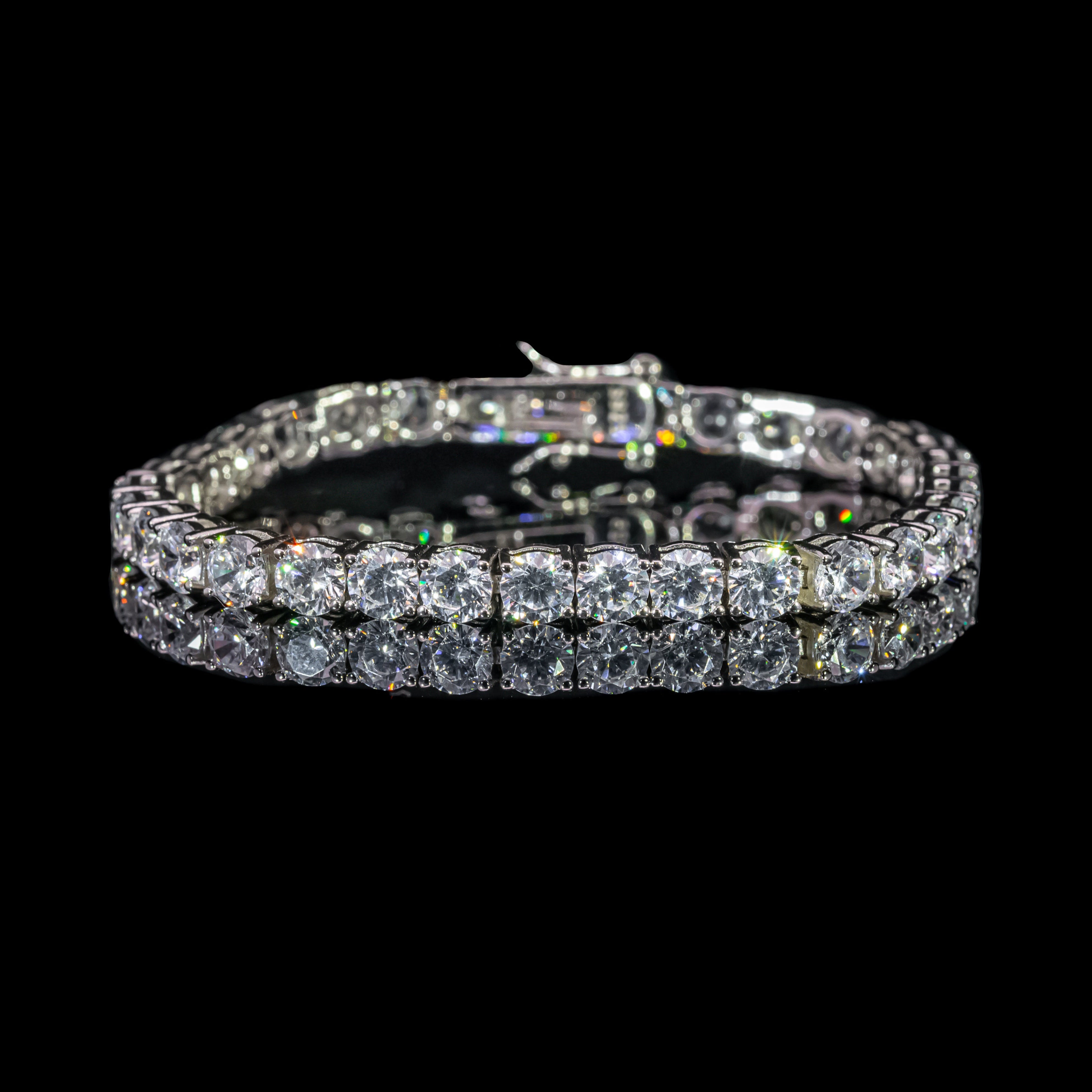 Dolce Mondo Tennis Bracelet 5mm Simulated Diamond Stone in Pure 925 Sterling Silver