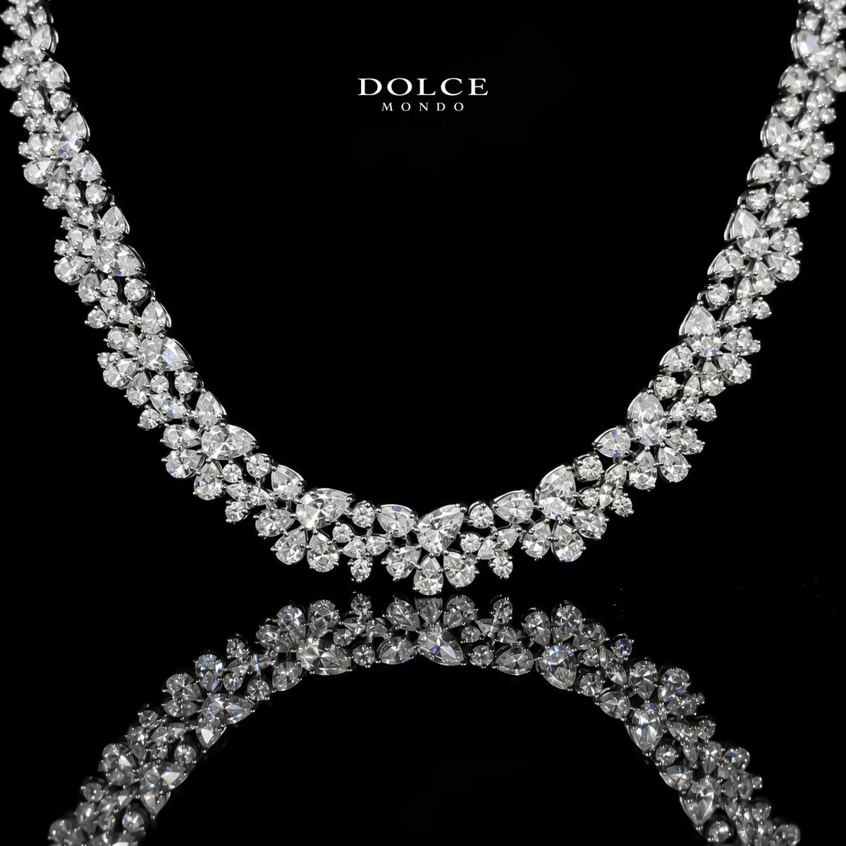Luna White Luxury Bridal Full Set Featuring High-Quality Zircon Stones with a Premium Rhodium-Plated Finish