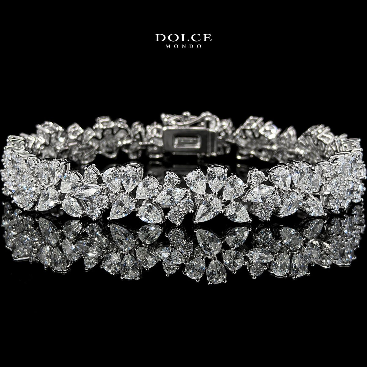 Luna White Luxury Bridal Full Set Featuring High-Quality Zircon Stones with a Premium Rhodium-Plated Finish