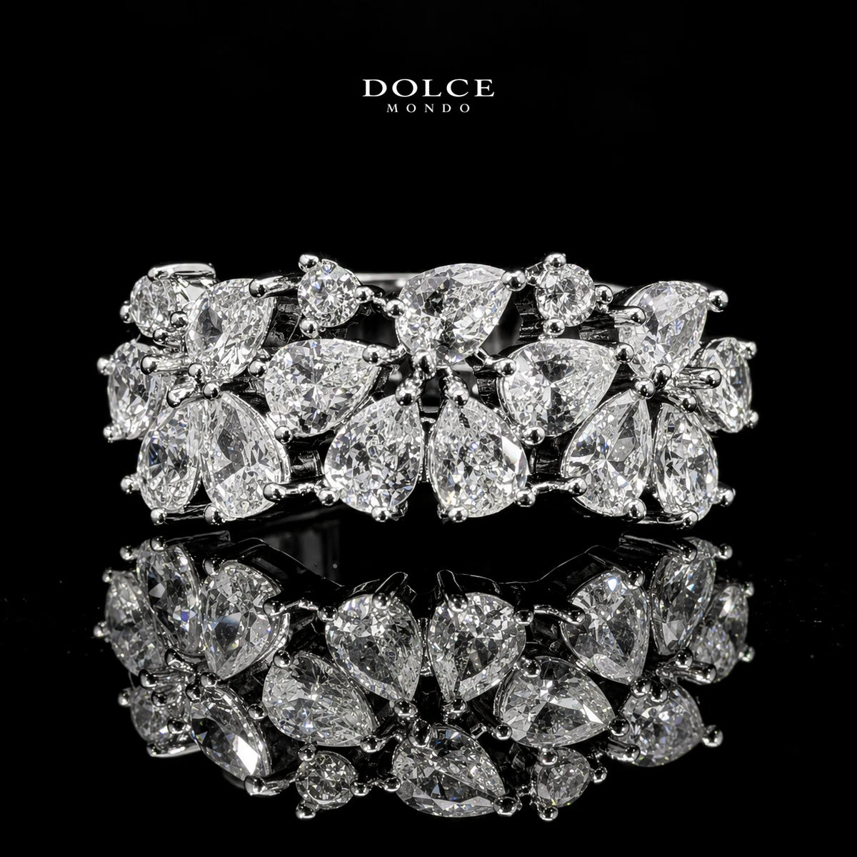 Luna White Luxury Bridal Full Set Featuring High-Quality Zircon Stones with a Premium Rhodium-Plated Finish