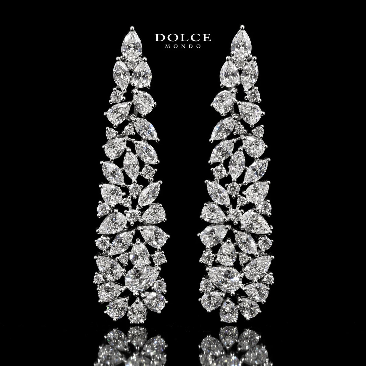 Luna White Luxury Bridal Full Set Featuring High-Quality Zircon Stones with a Premium Rhodium-Plated Finish