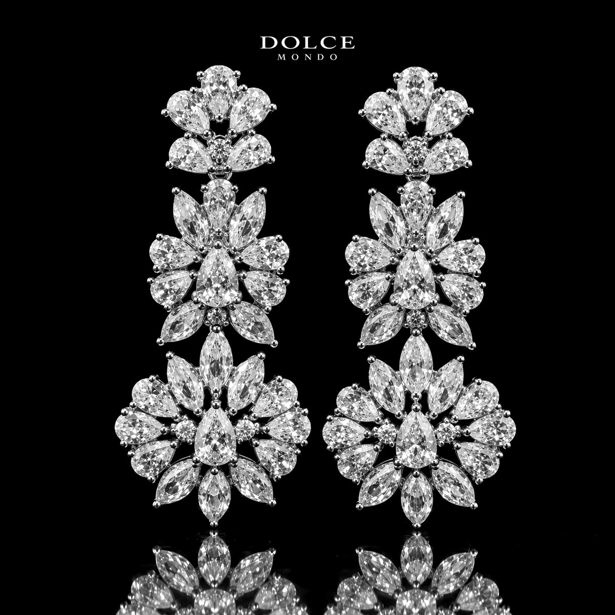 Mia White Luxury Bridal Full Set Featuring High-Quality Zircon Stones with a Premium Rhodium-Plated Finish