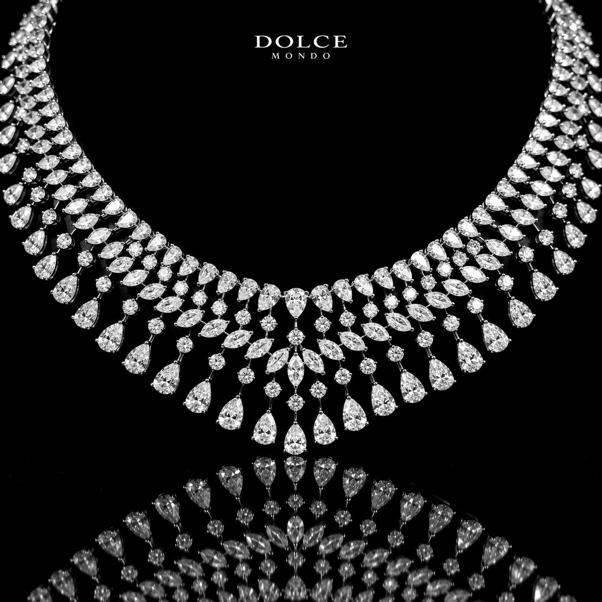 Mia White Luxury Bridal Full Set Featuring High-Quality Zircon Stones with a Premium Rhodium-Plated Finish