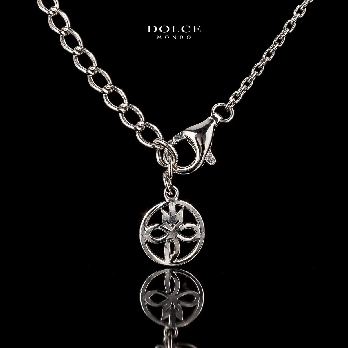 Dolce Mondo Safiya White 925 Silver Pendant Necklace in High Quality Zircon Stones - Premium Rhodium Plated