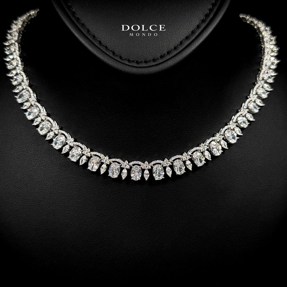 Almera White Luxury Bridal Full Set Featuring High-Quality Zircon Stones with a Premium Rhodium-Plated Finish