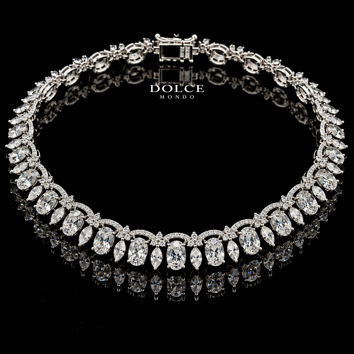 Almera White Luxury Bridal Full Set Featuring High-Quality Zircon Stones with a Premium Rhodium-Plated Finish