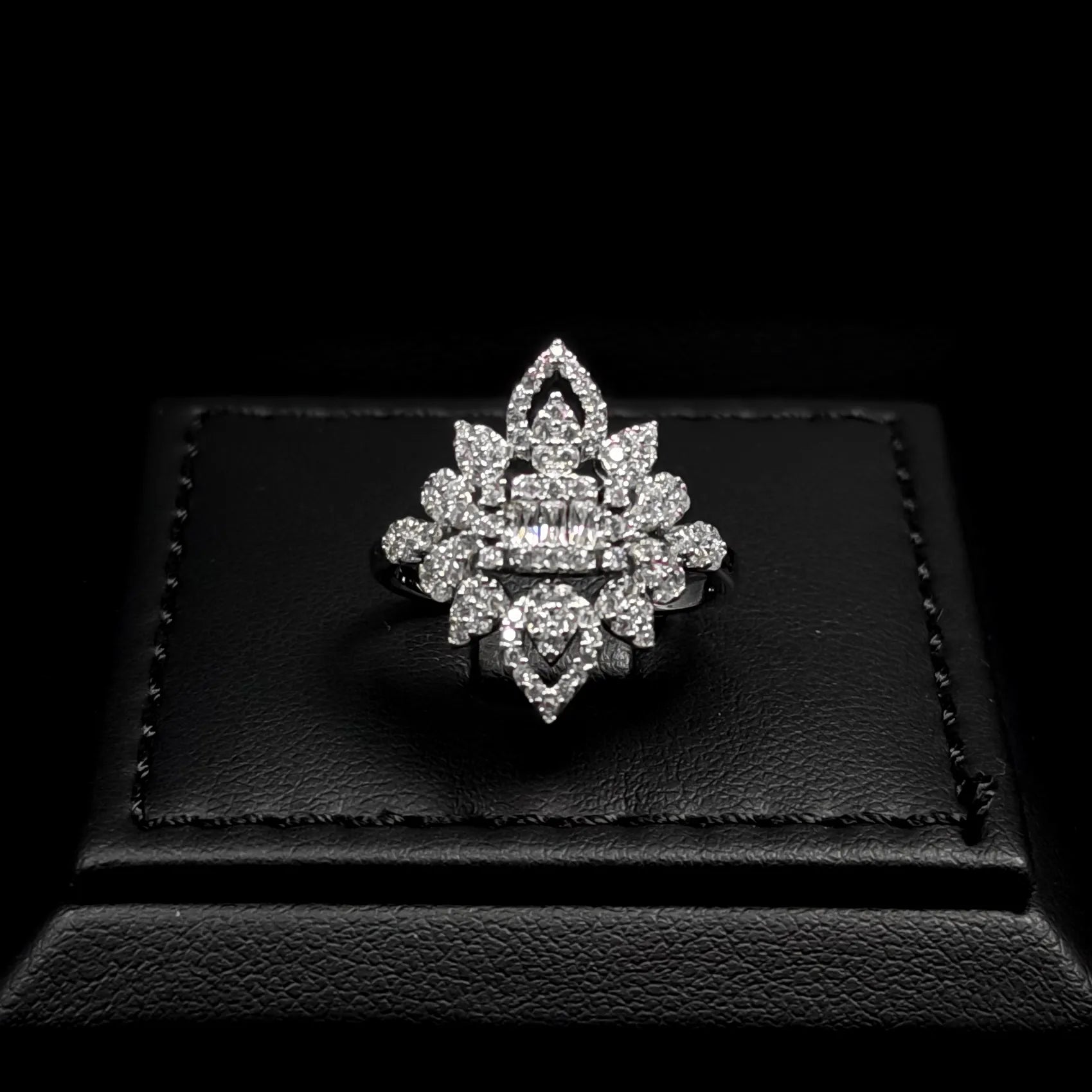 Royal Heart White Premium Quality Zircon Rhodium Plated Luxury Full Set