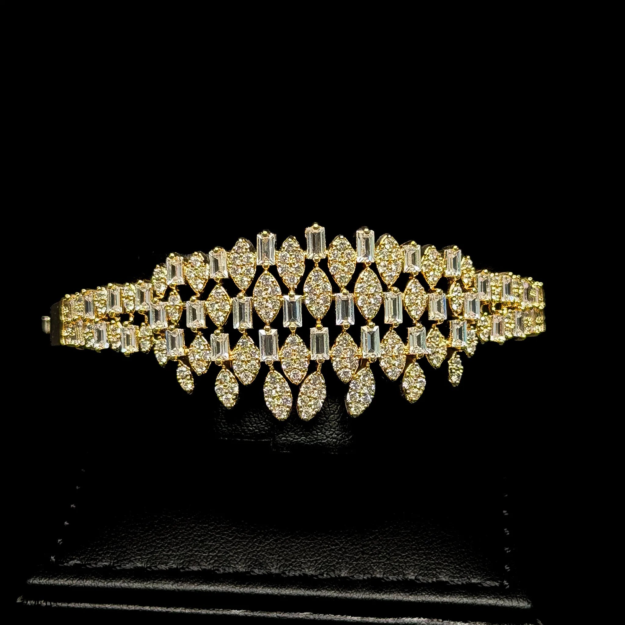 Golden Fringe Premium Quality Zircon Gold Plated Wedding Full Set