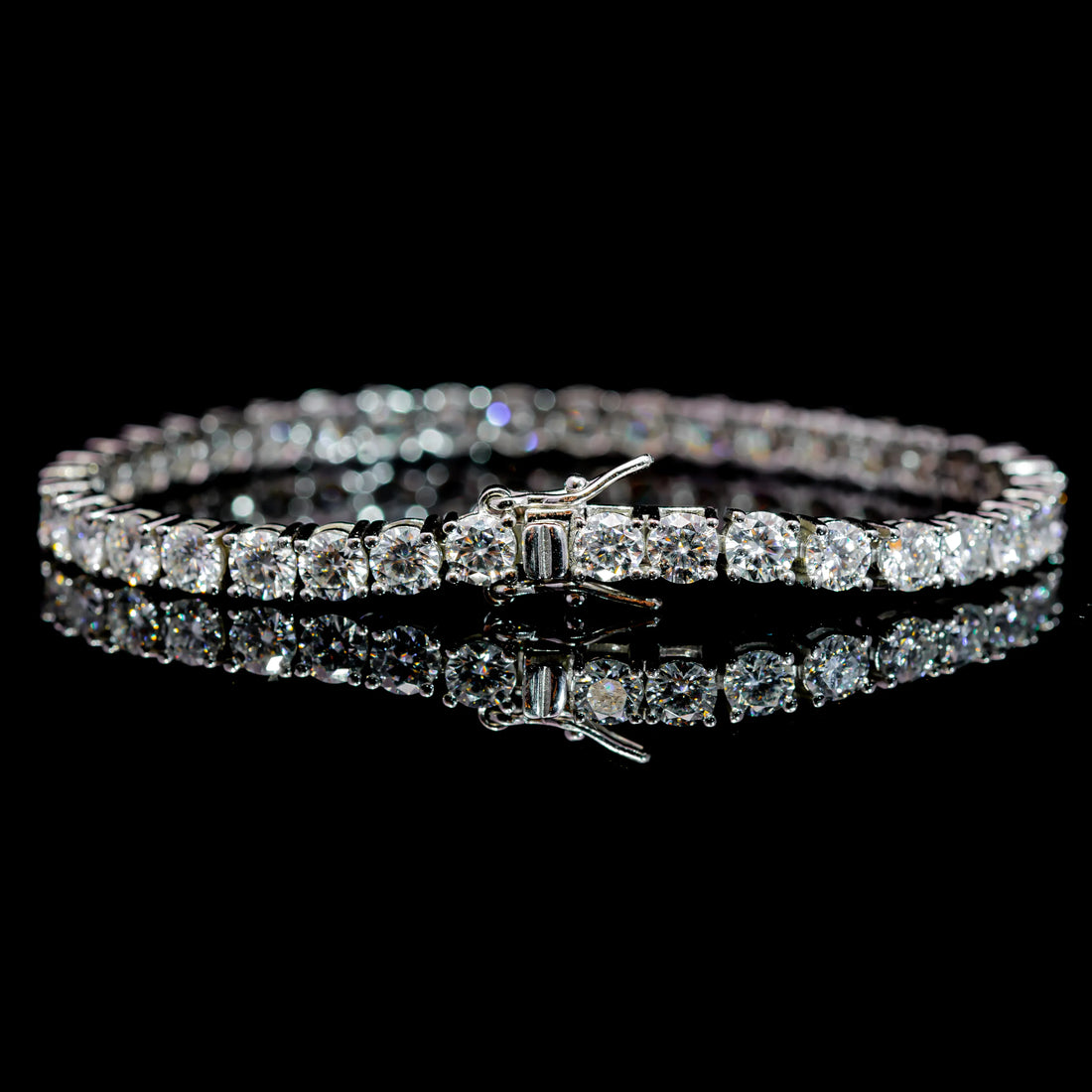 Dolce Mondo Tennis Bracelet 4mm GRA Certified Moissanite in 925 Sterling Silver