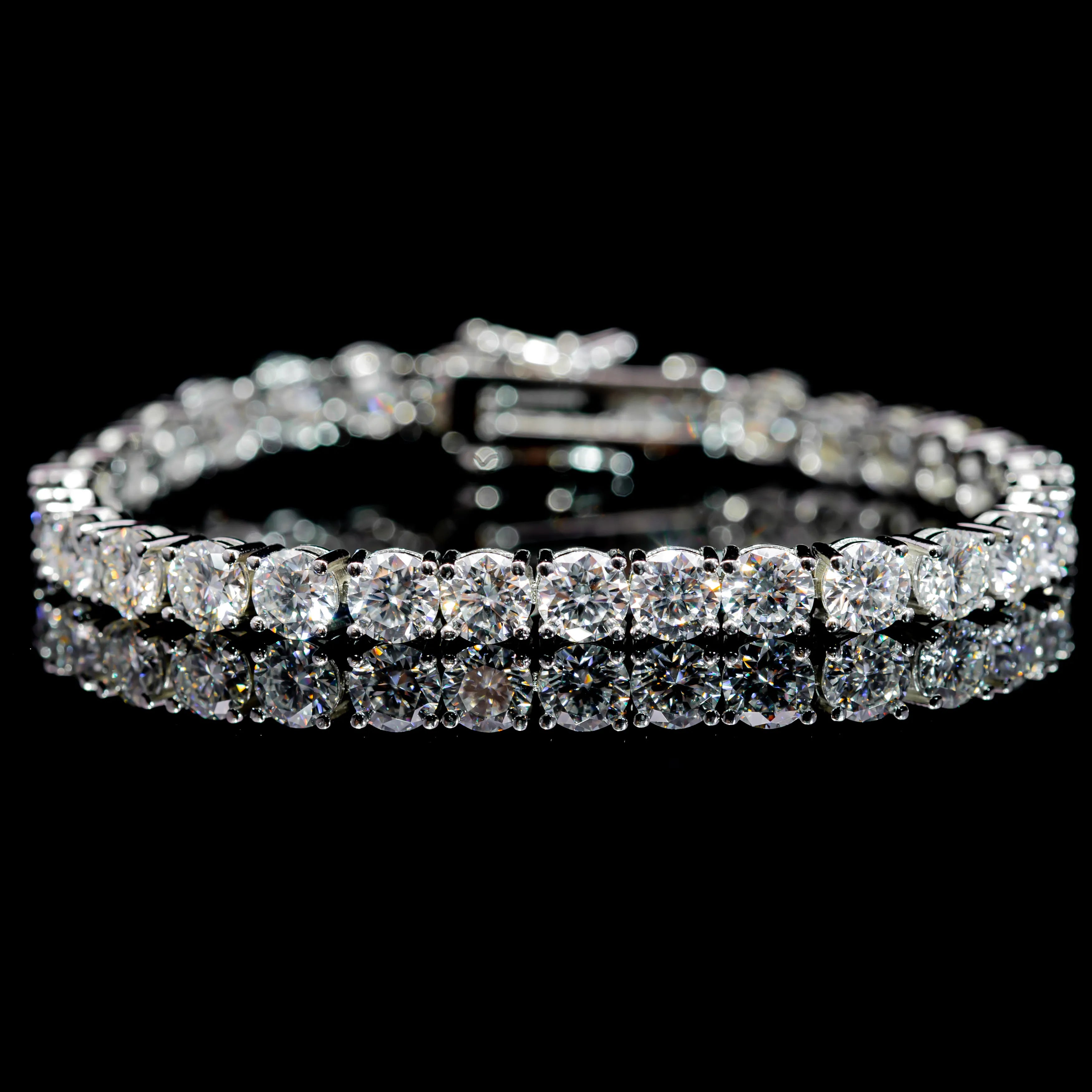 Dolce Mondo Tennis Bracelet 5mm GRA Certified Moissanite in 925 Sterling Silver