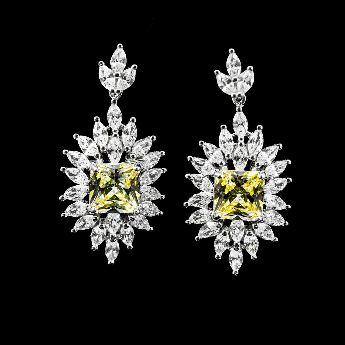 Elysia Glow Yellow & White Luxury Bridal Full Set in 925 Sterling Silver