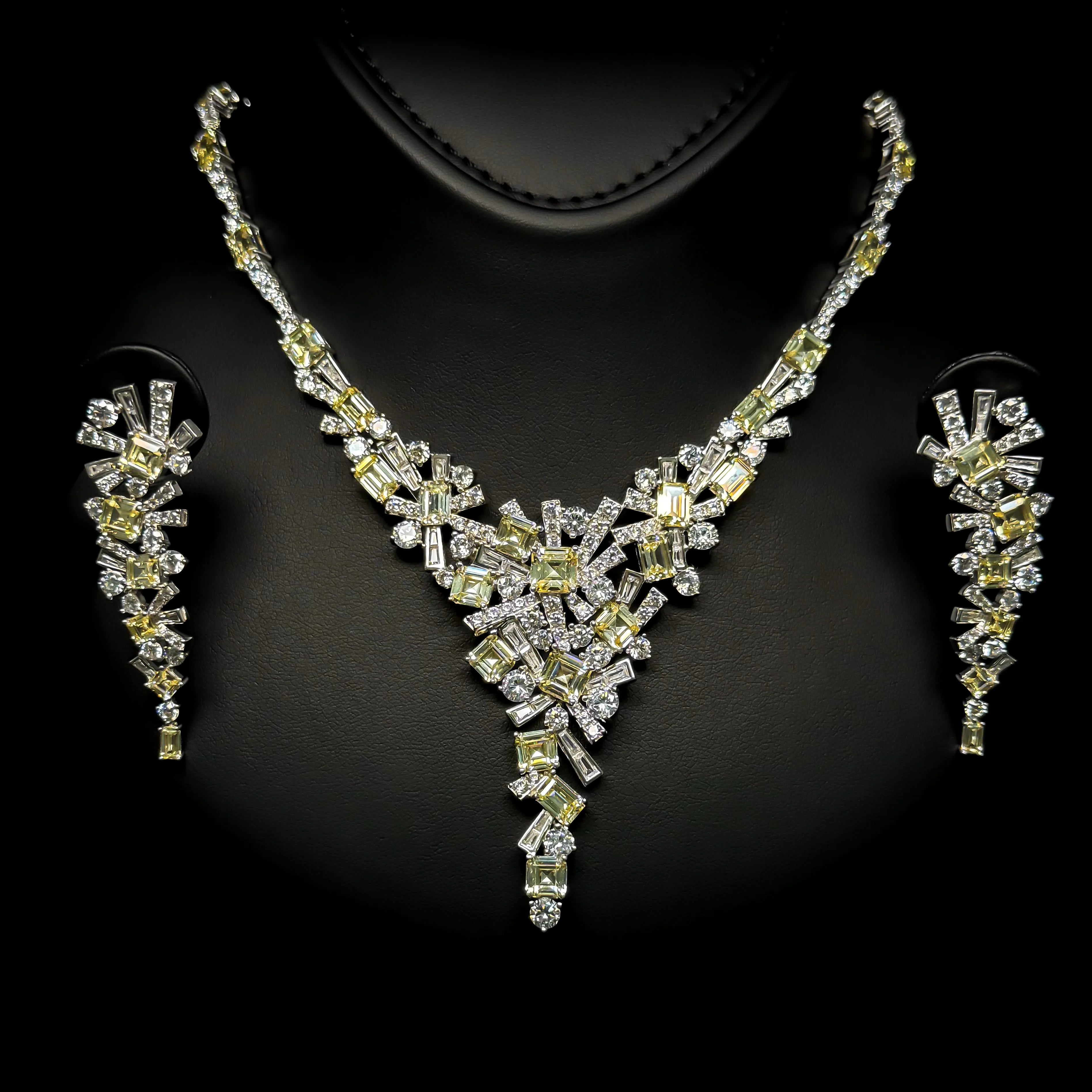 Lunaria Prism Yellow & White Luxury Set in 925 Sterling Silver