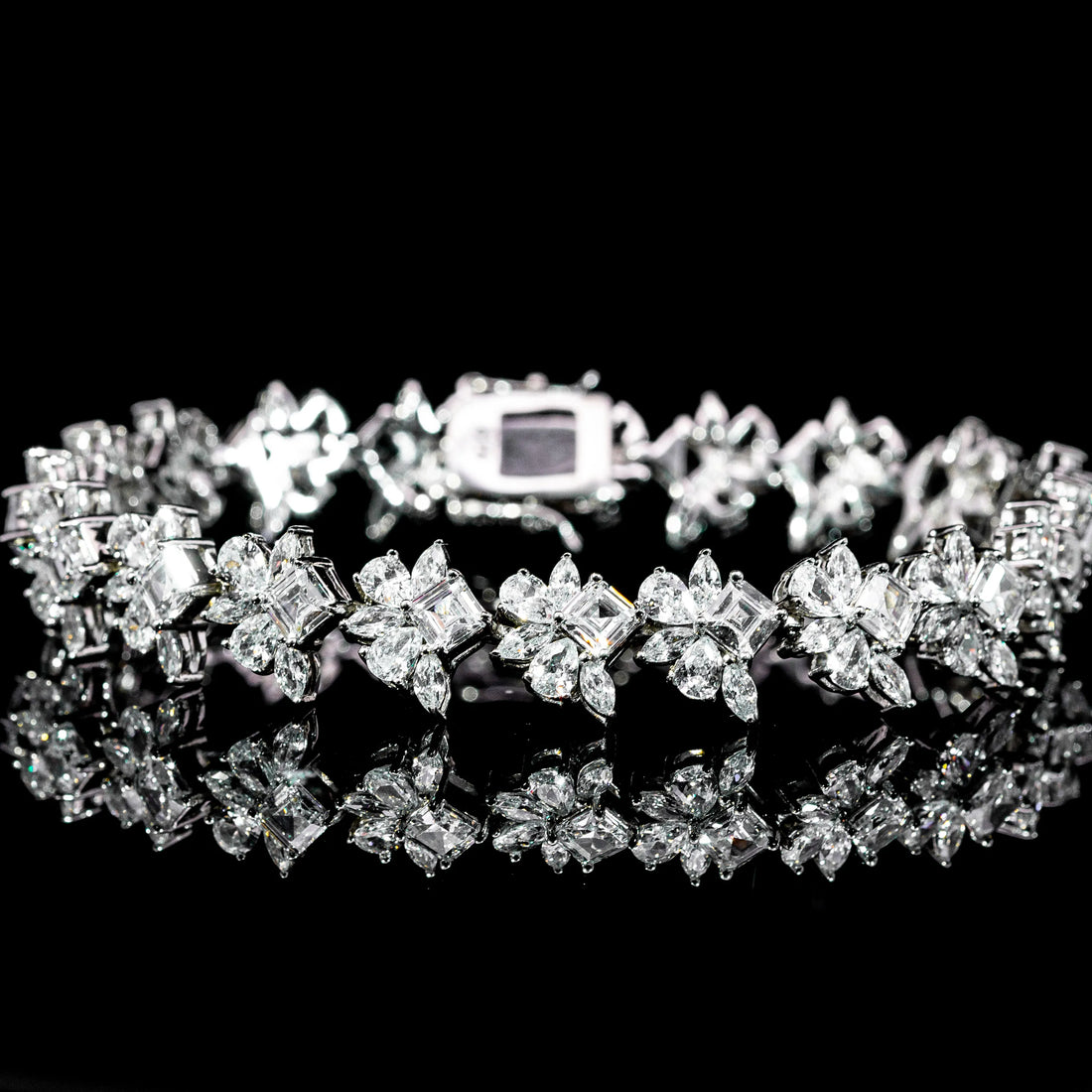 Ivory Bloom White Luxury Bridal Full Set in 925 Sterling Silver - With Premium Quality Zircon Stone