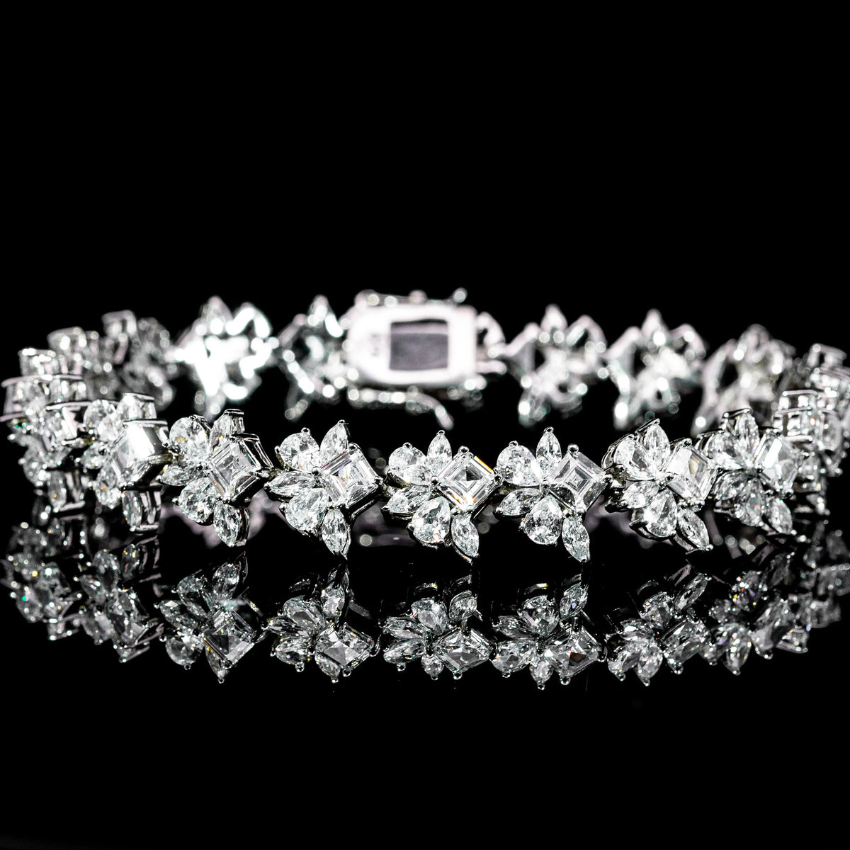 Ivory Bloom White Luxury Bridal Full Set in 925 Sterling Silver - With Premium Quality Zircon Stone