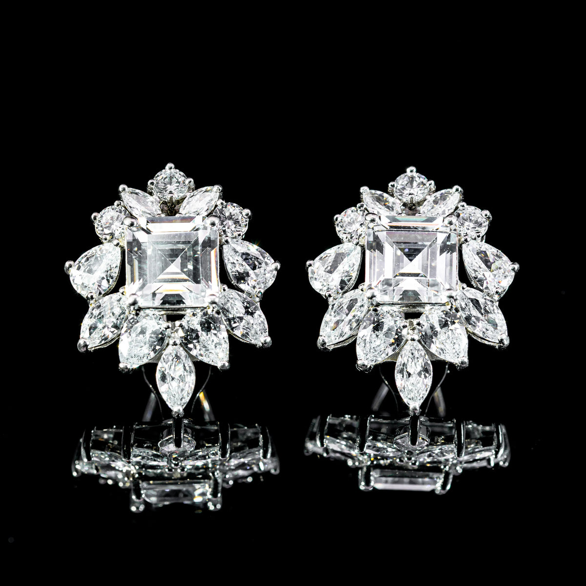 Ivory Bloom White Luxury Bridal Full Set in 925 Sterling Silver - With Premium Quality Zircon Stone