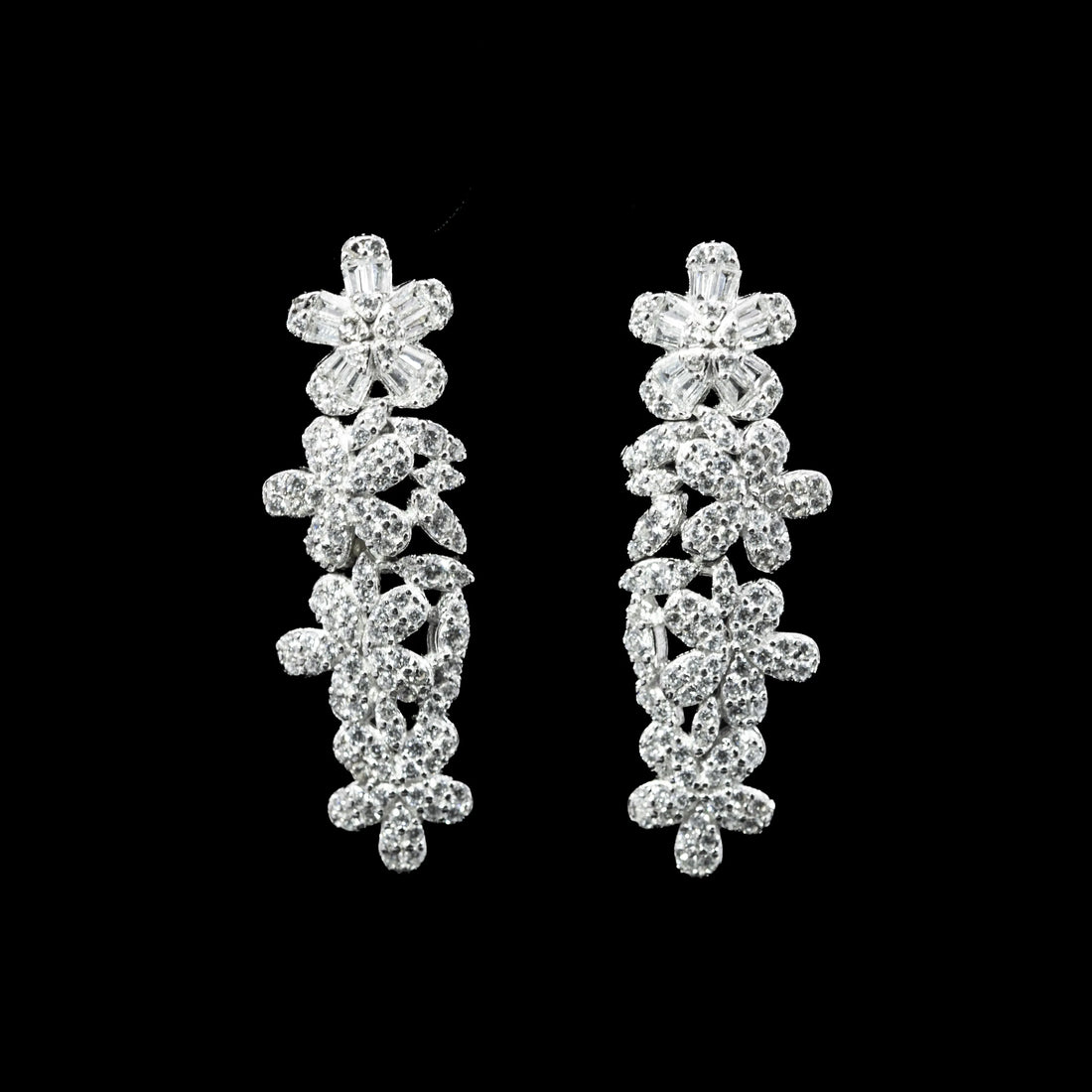 Valeria Plume White Luxury Bridal 3pc Set in 925 Sterling Silver - With Premium Quality Zircon Stone