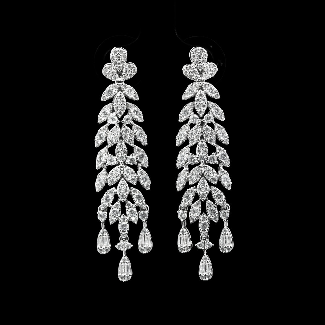 Yasmina Drape White Luxury Bridal Full Set in 925 Sterling Silver - With Premium Quality Zircon Stone