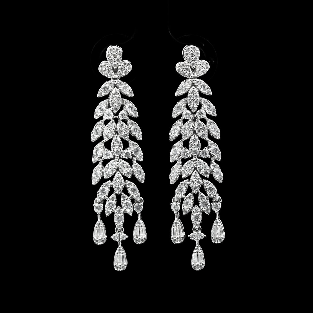 Yasmina Drape White Luxury Bridal Full Set in 925 Sterling Silver - With Premium Quality Zircon Stone