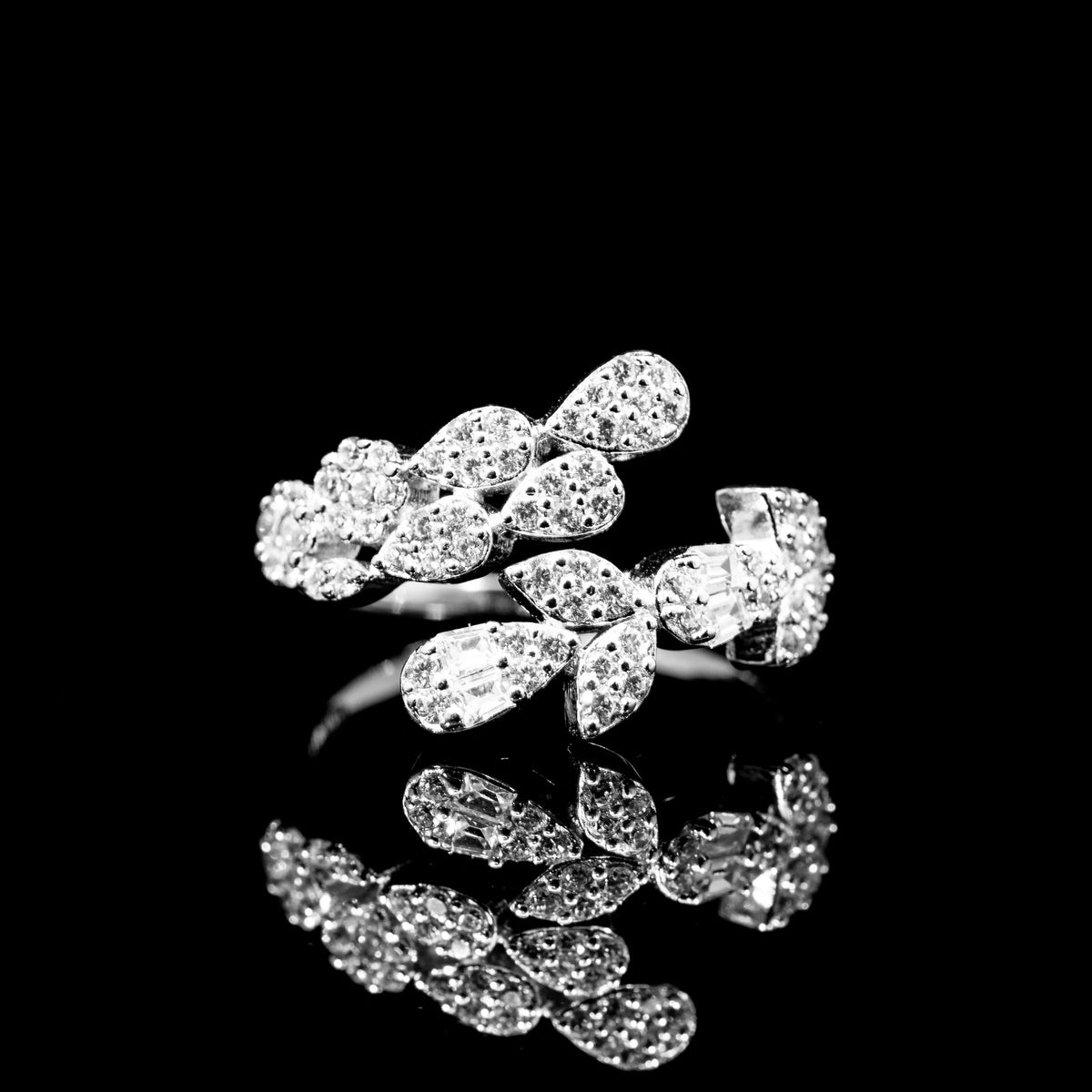 Yasmina Drape White Luxury Bridal Full Set in 925 Sterling Silver - With Premium Quality Zircon Stone