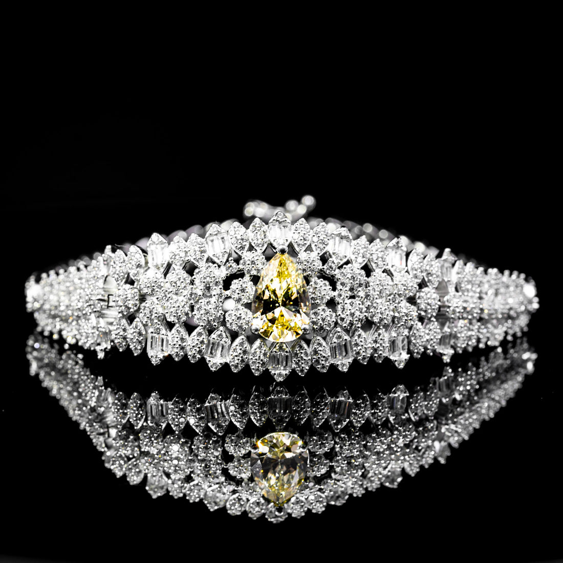 Isabella Royale Yellow & White Luxury Bridal Full Set in 925 Sterling Silver - With Premium Quality Zircon Stone