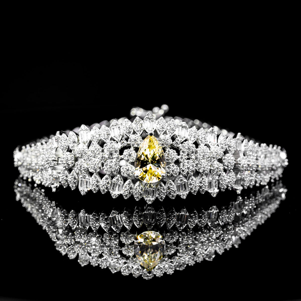 Isabella Royale Yellow & White Luxury Bridal Full Set in 925 Sterling Silver - With Premium Quality Zircon Stone
